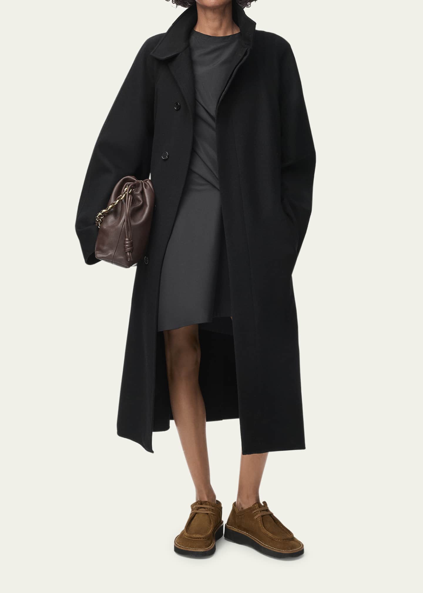 ジャケット・アウター LOEWE cashmere blend wool coat Loewe High-Neck Belted Wool-Cashmere Outer Coat - Bergdorf