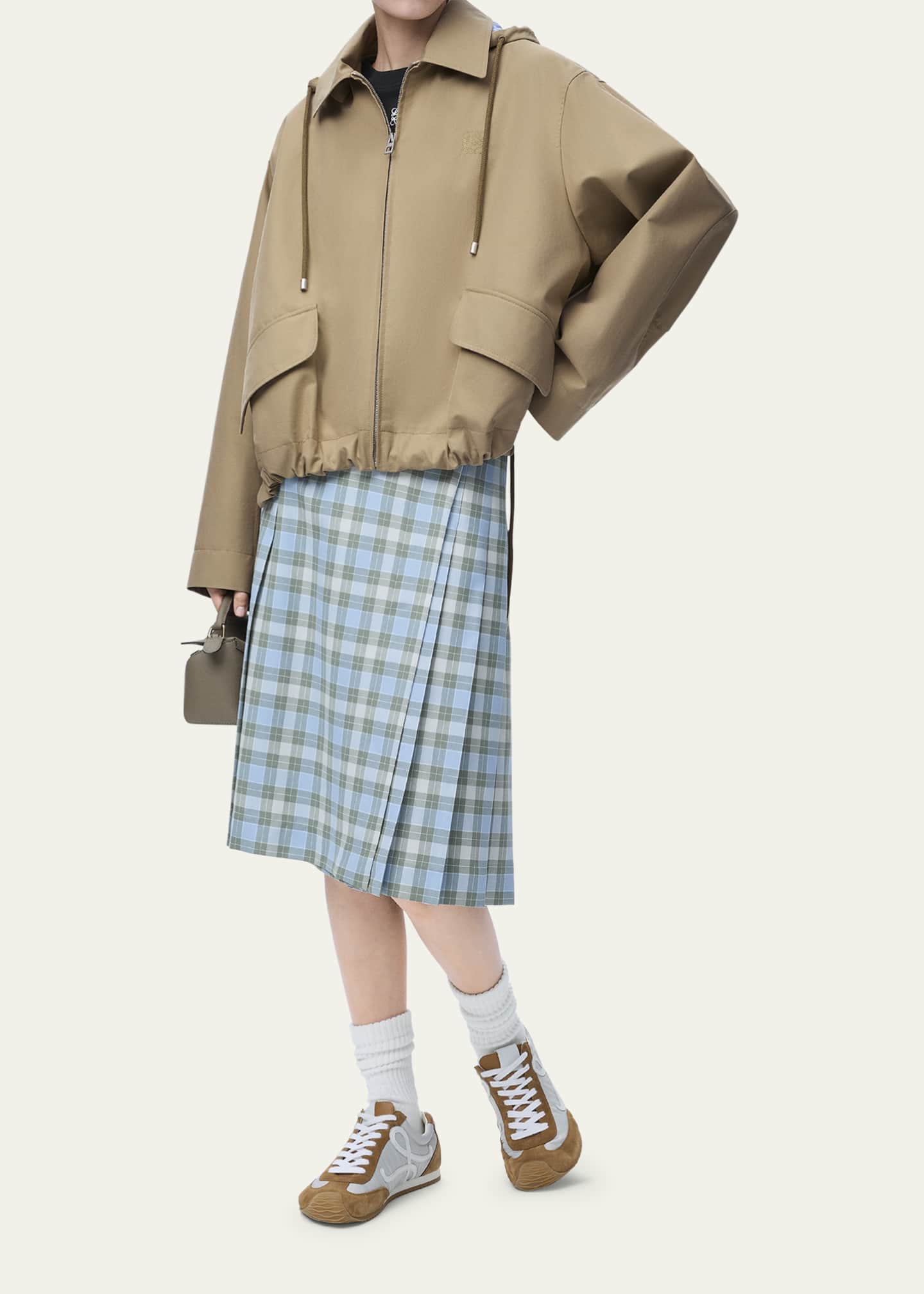 Loewe Striped Lining Slit-Back Hooded Jacket Image 2 of 4