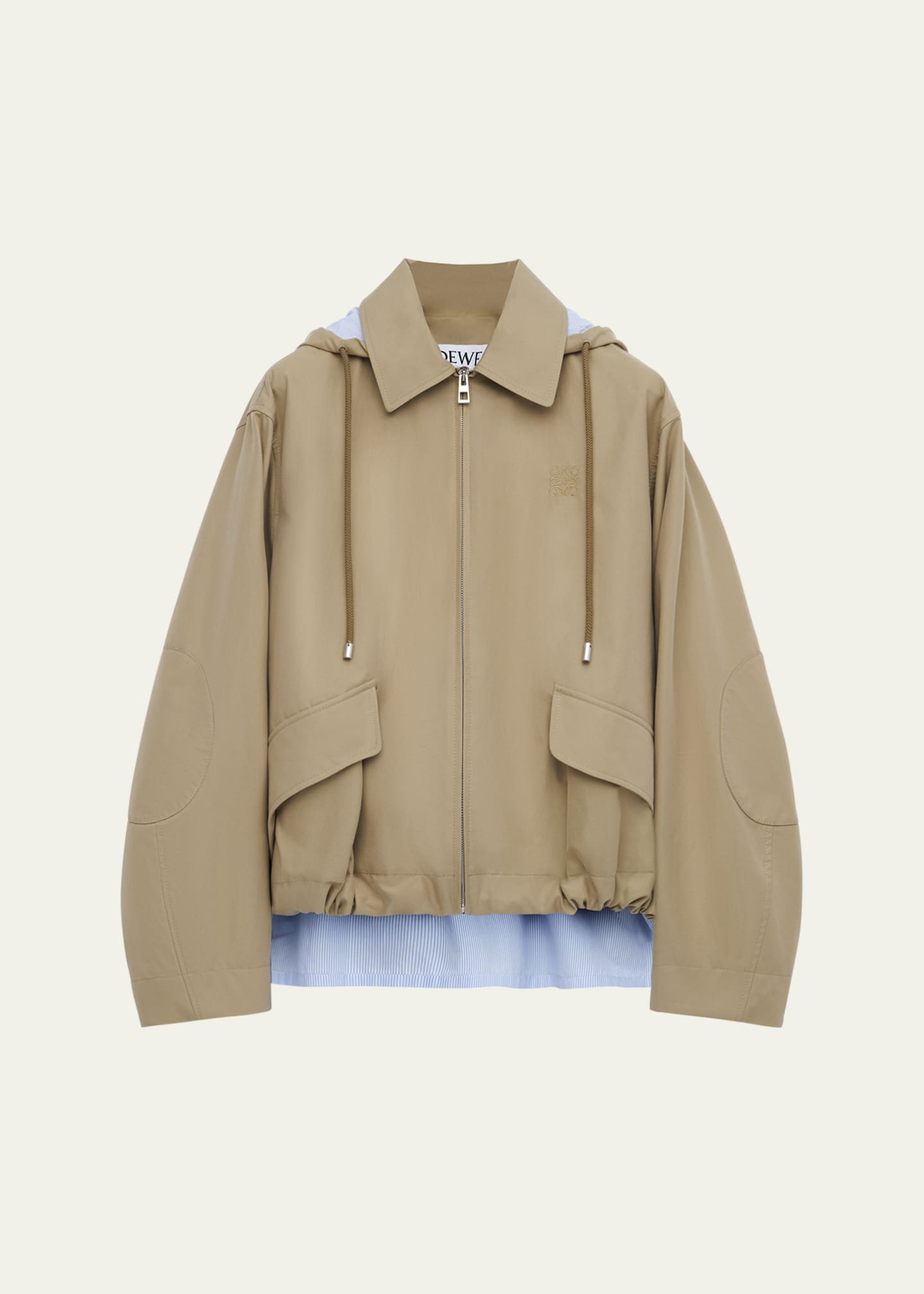 Loewe Striped Lining Slit-Back Hooded Jacket Image 1 of 4