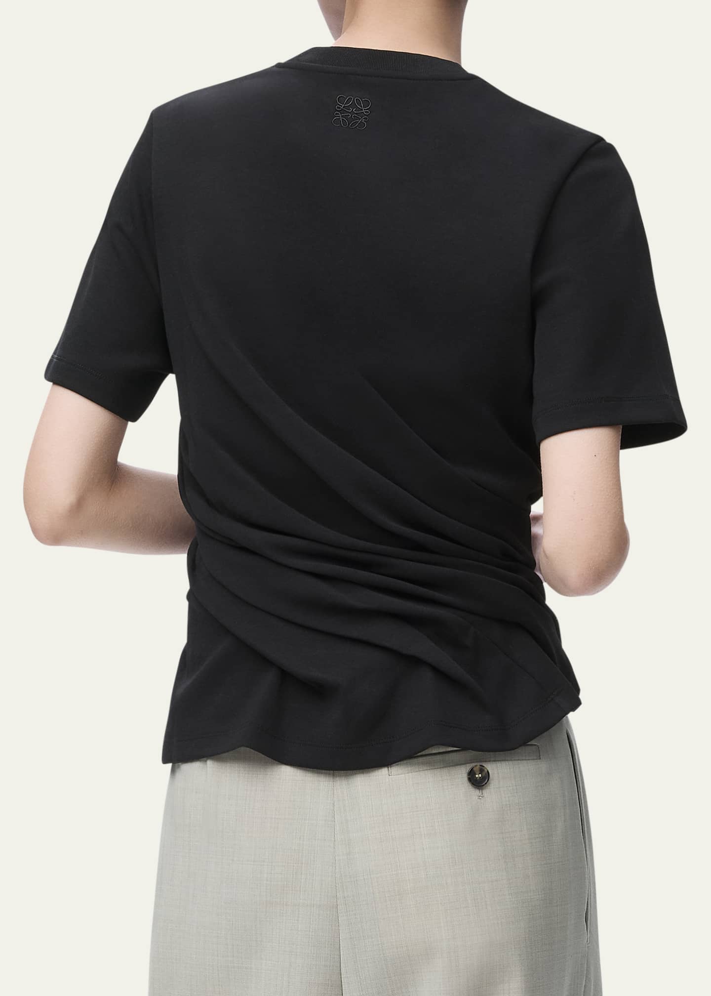 Loewe Short-Sleeve Draped Twisted T-Shirt Image 2 of 3