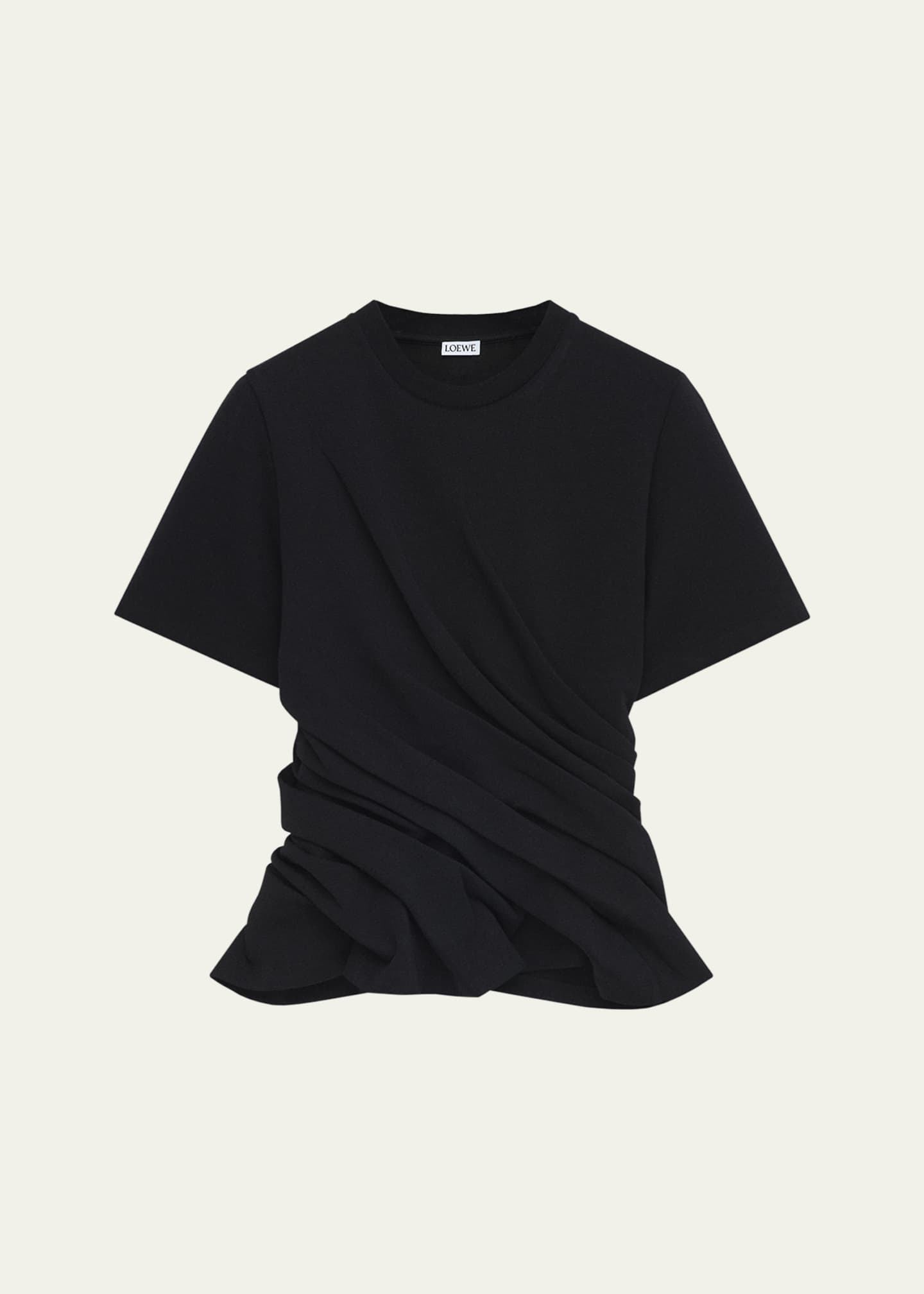 Loewe Short-Sleeve Draped Twisted T-Shirt Image 1 of 3