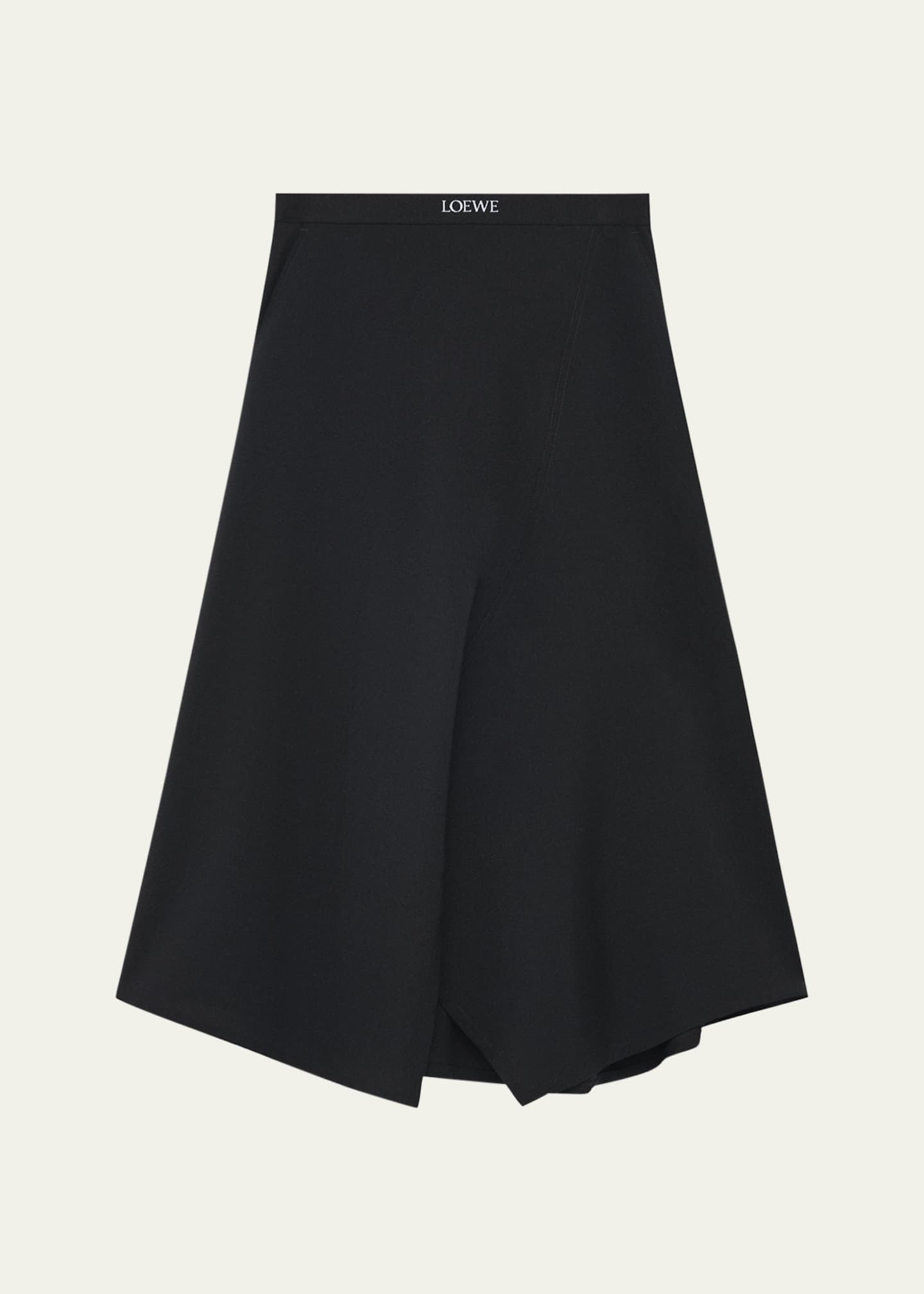 Loewe Asymmetric Logo Detail Midi Skirt Image 1 of 3