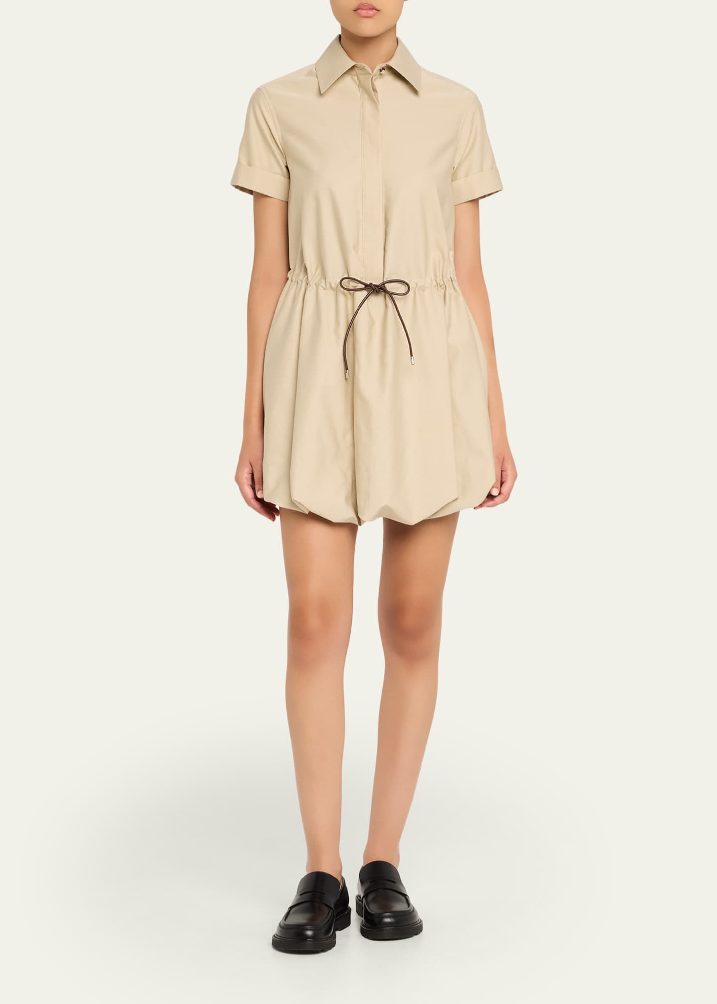【関税&送料込】Loewe Dress Short sleeve dress in cotton Black - LOEWE
