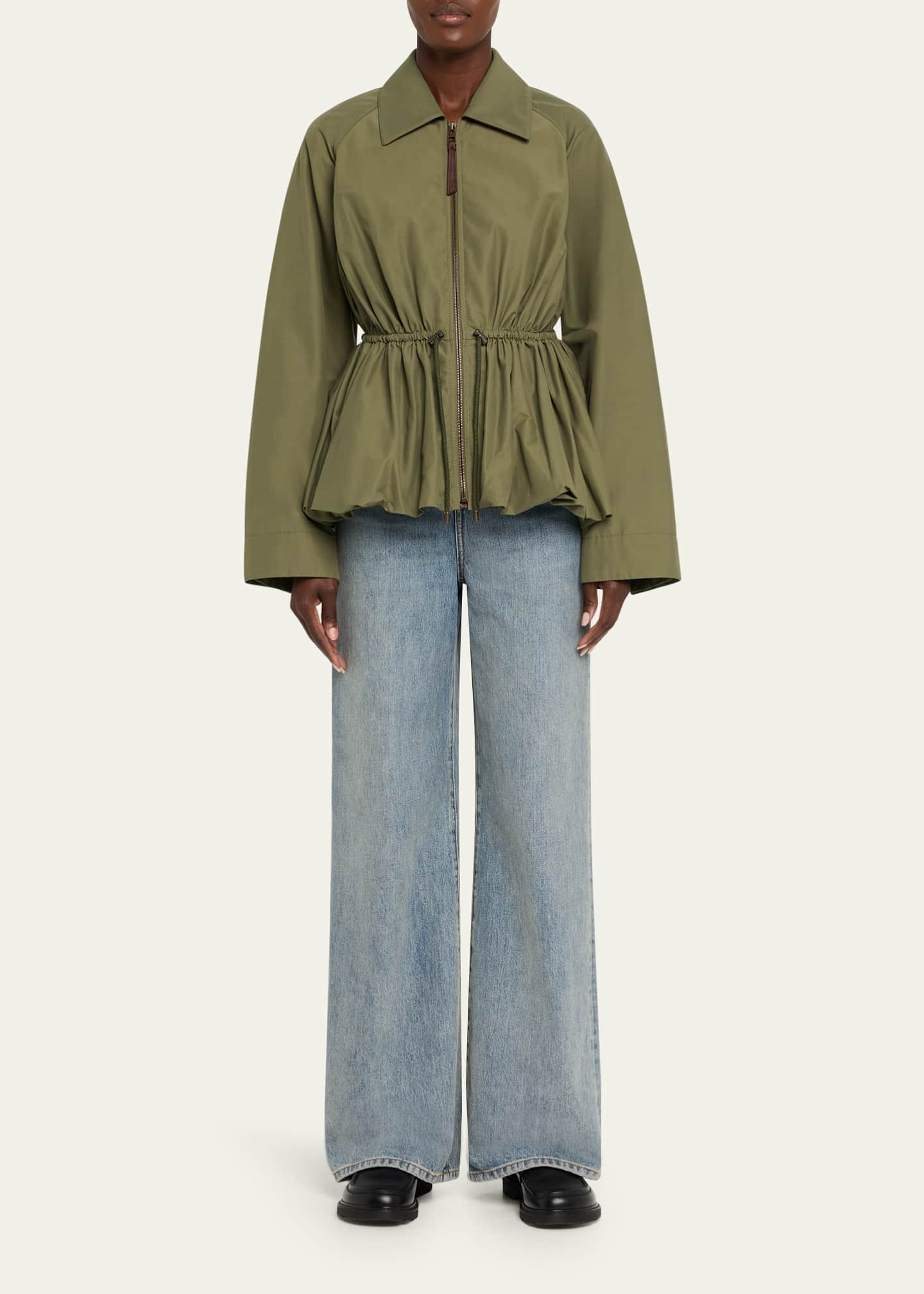 Ruched Windbreaker Jacket