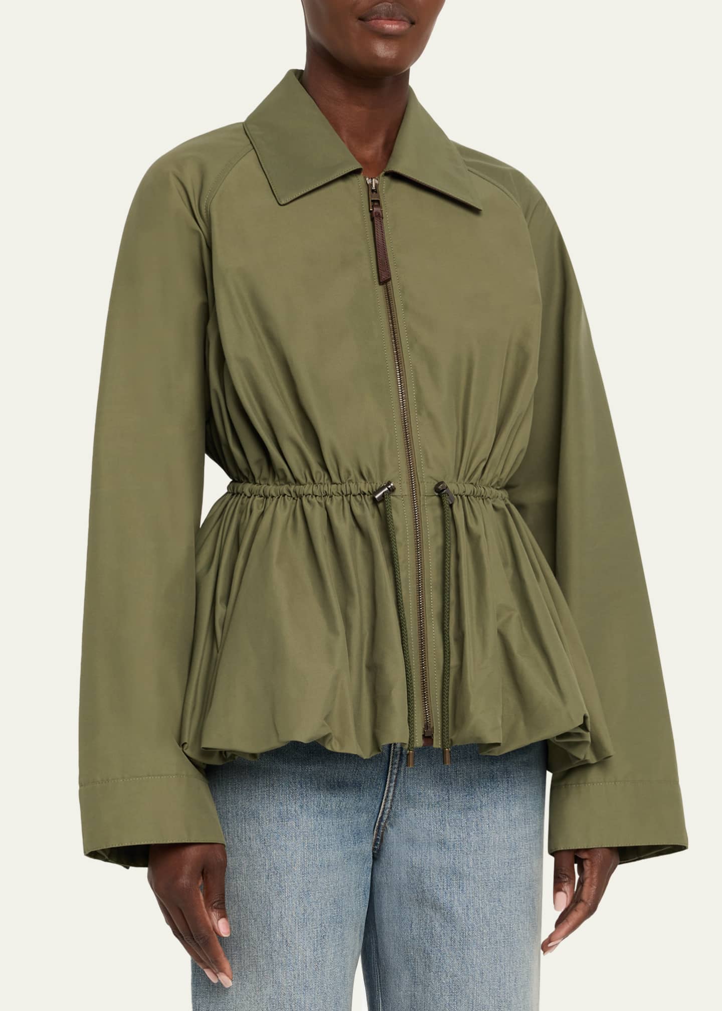 Ruched Windbreaker Jacket