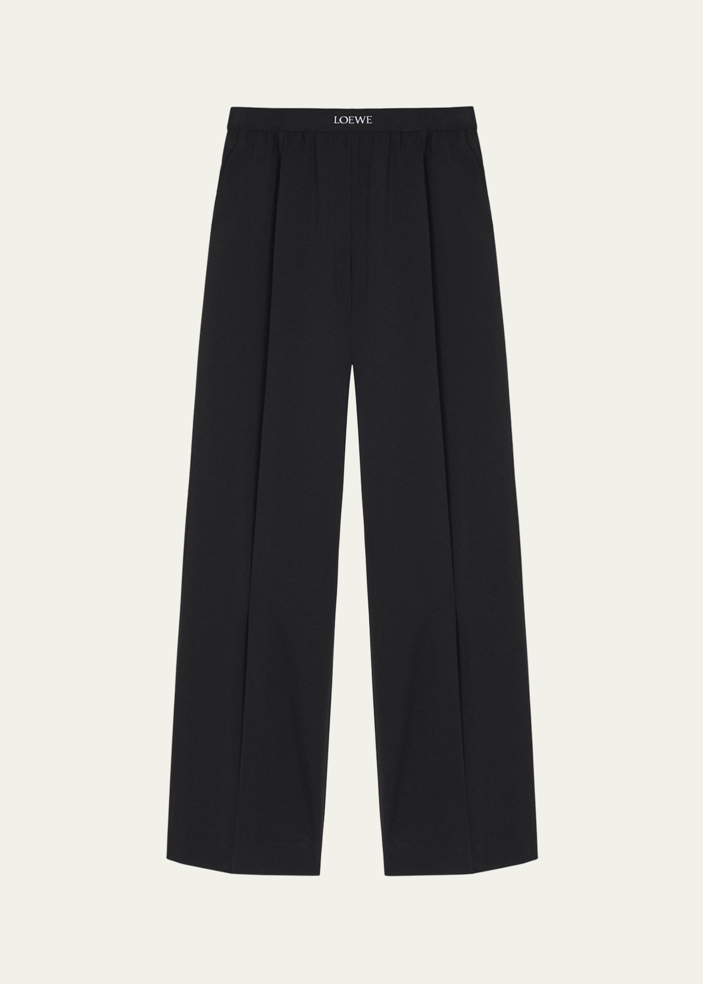 Loewe Logo Waistband Wide-Leg Trousers Image 1 of 4
