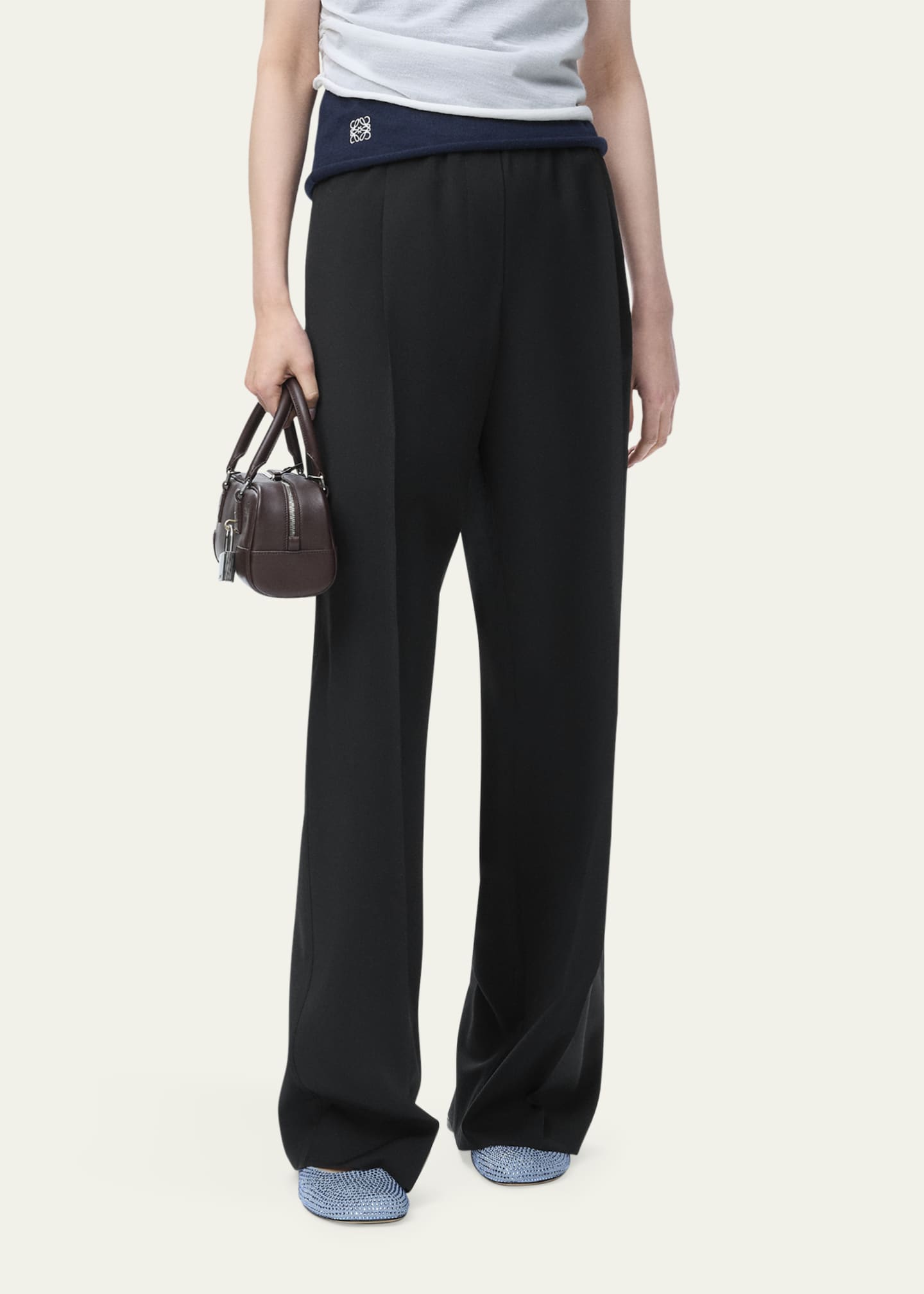 Loewe Logo Waistband Wide-Leg Trousers Image 4 of 4