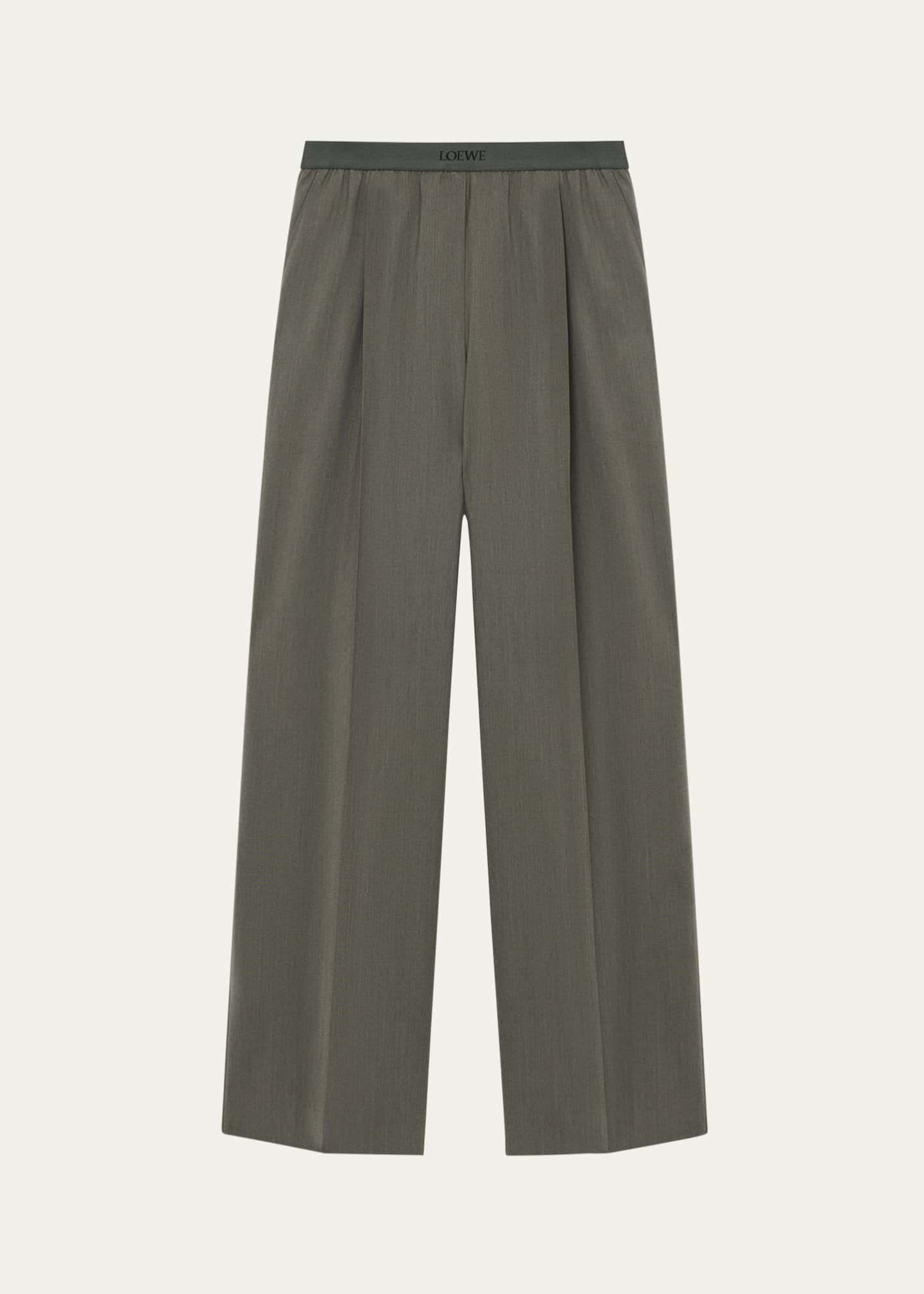 Loewe Logo Waistband Wide-Leg Trousers Image 1 of 4
