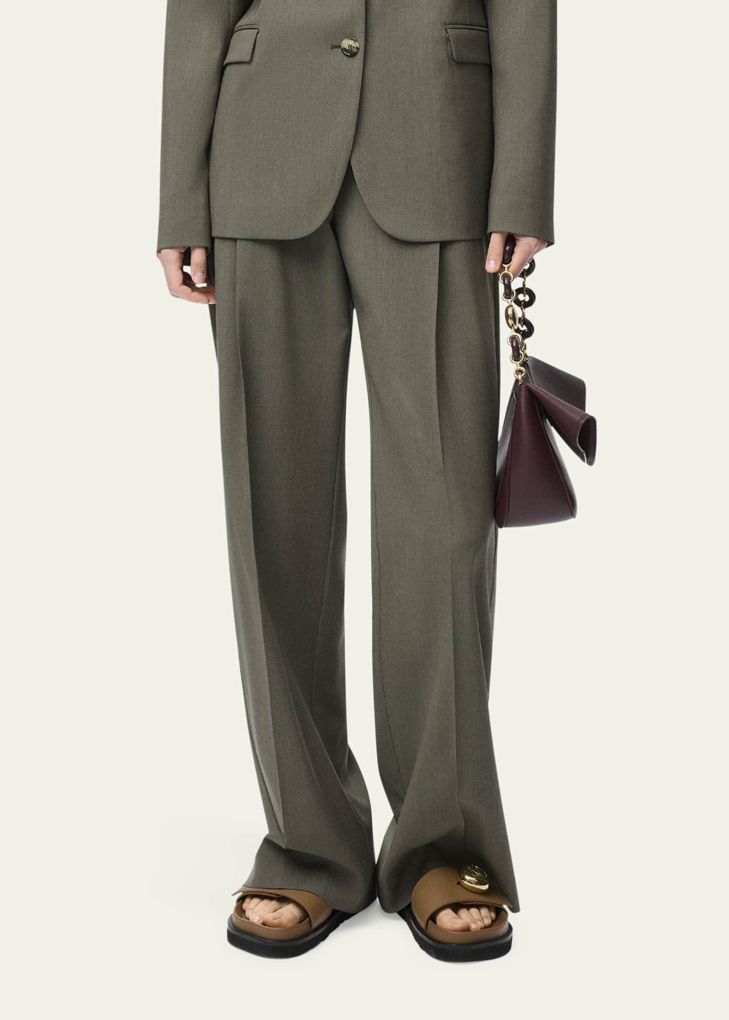 Loewe Logo Waistband Wide-Leg Trousers Image 4 of 4