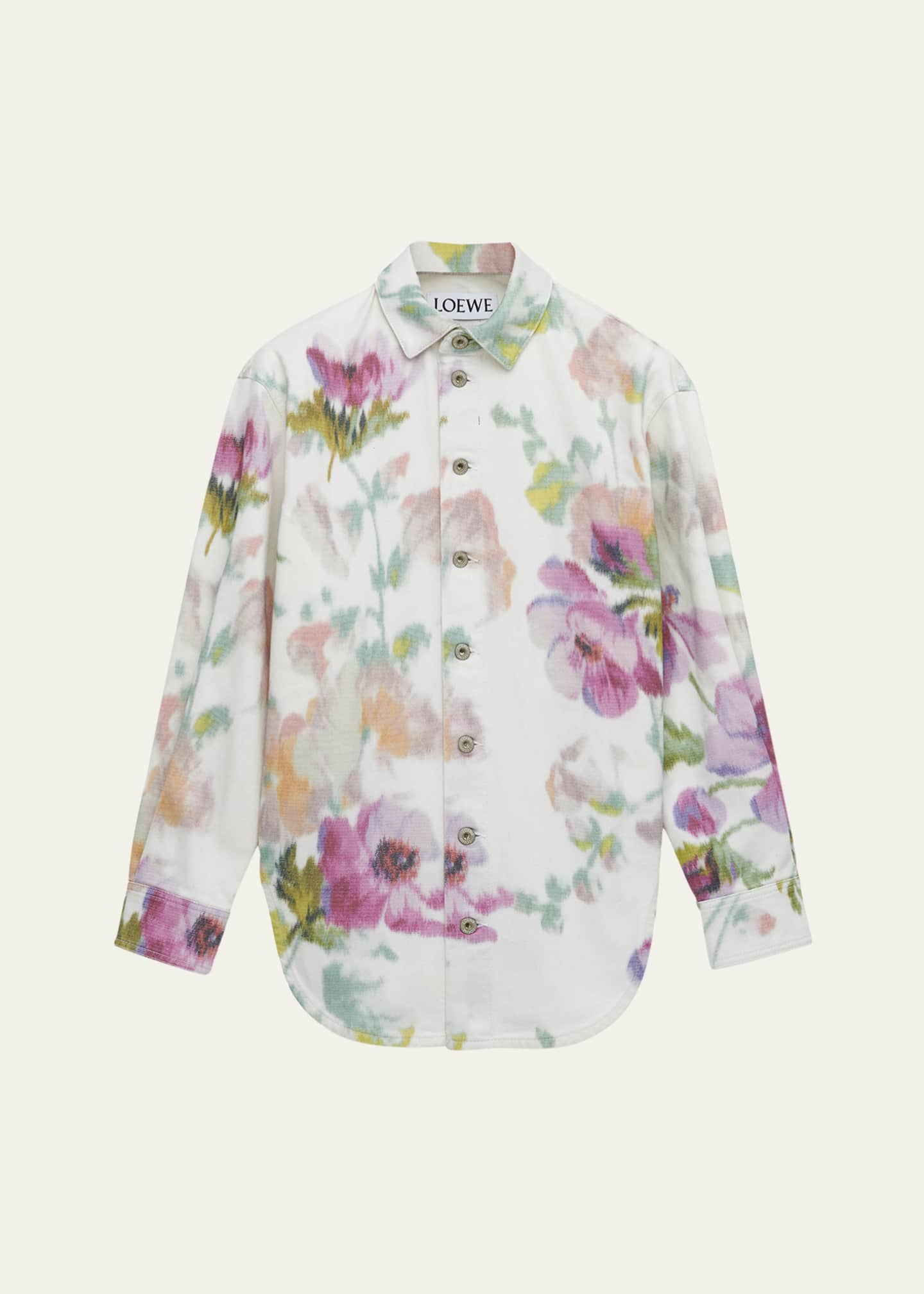Loewe Floral-Print Button-Down Overshirt Image 1 of 2