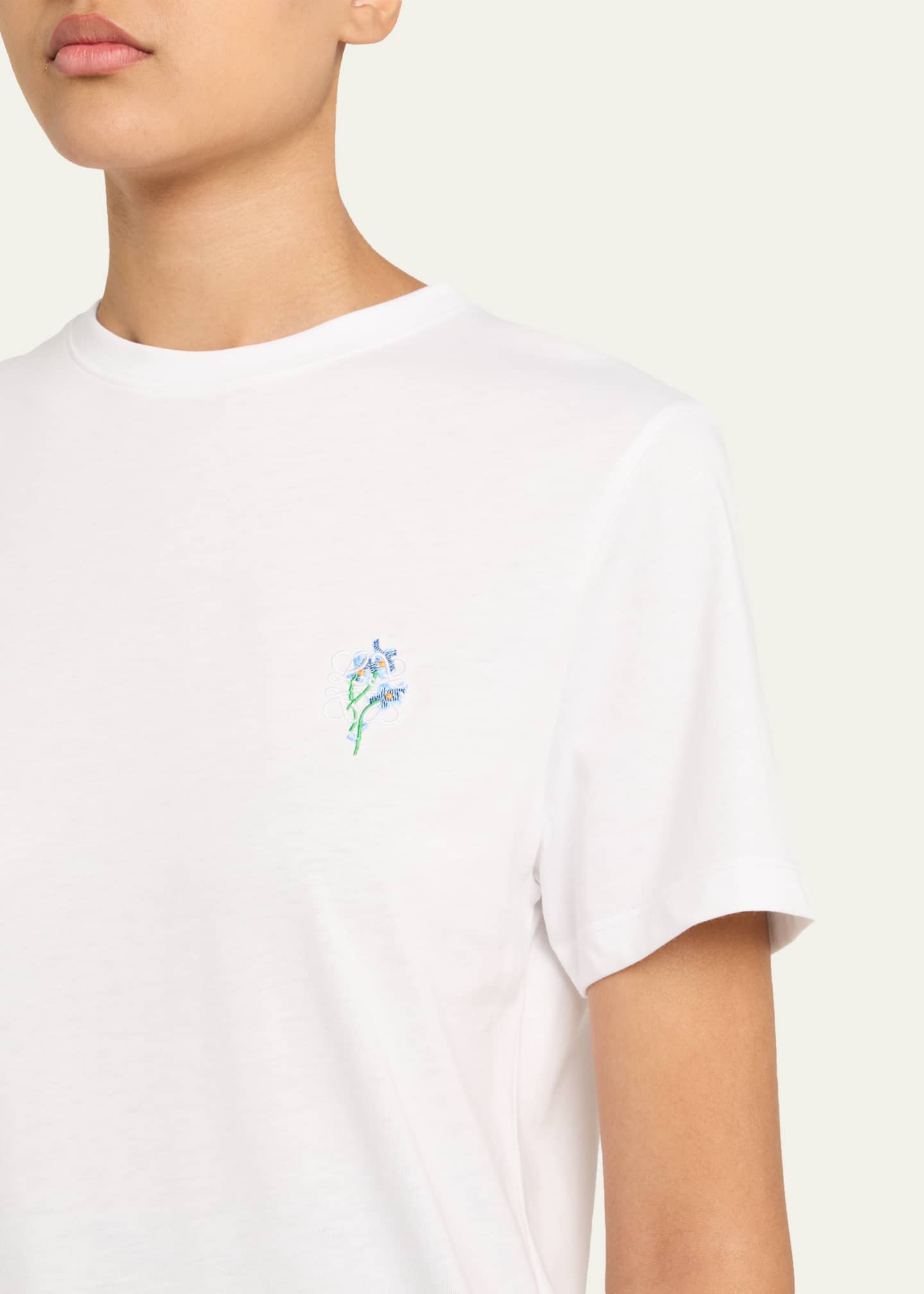 Loewe Floral Anagram Short-Sleeve T-Shirt - Bergdorf Goodman