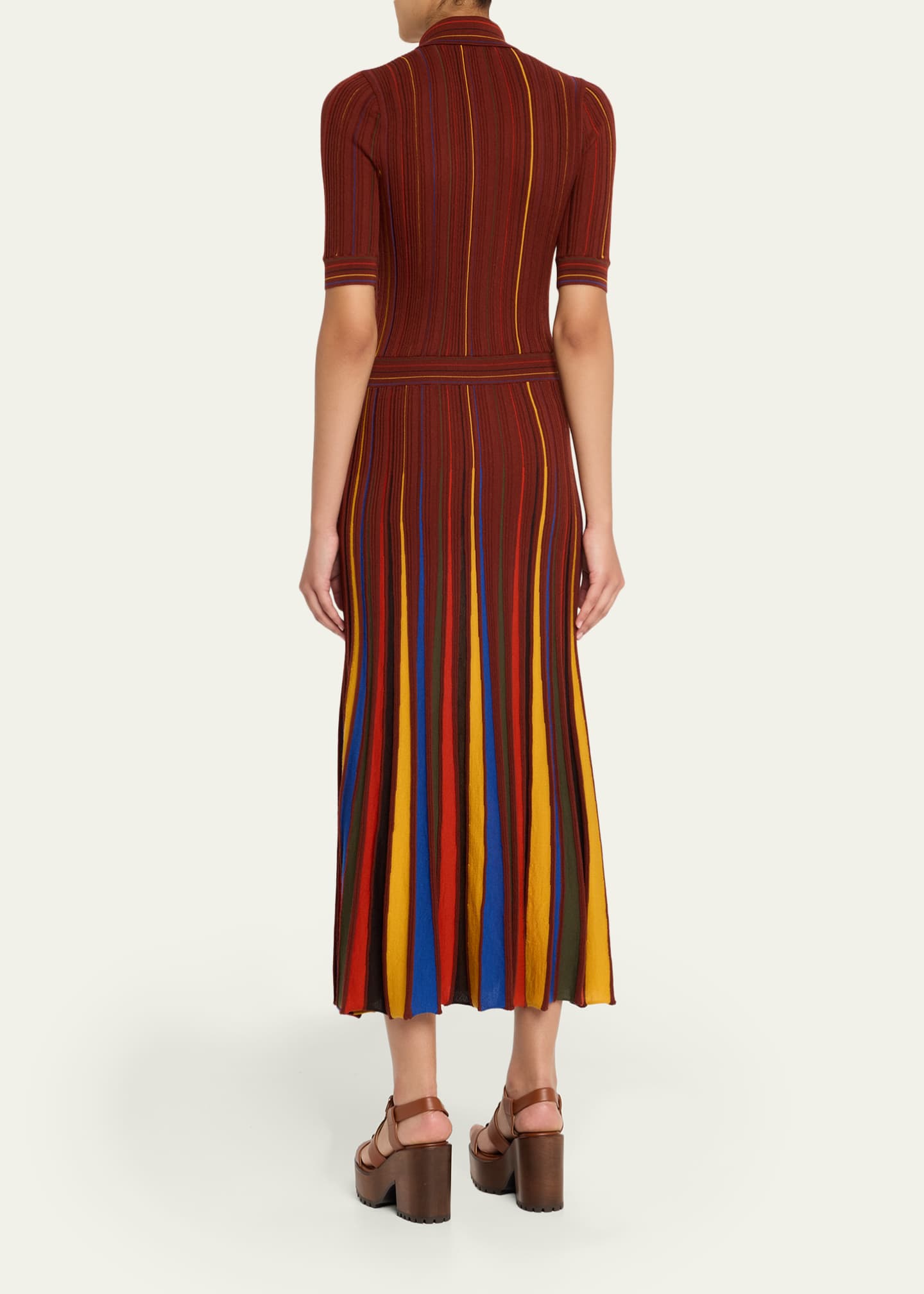 Gabriela Hearst Calypso Pinstripe Merino Dress Image 3 of 5