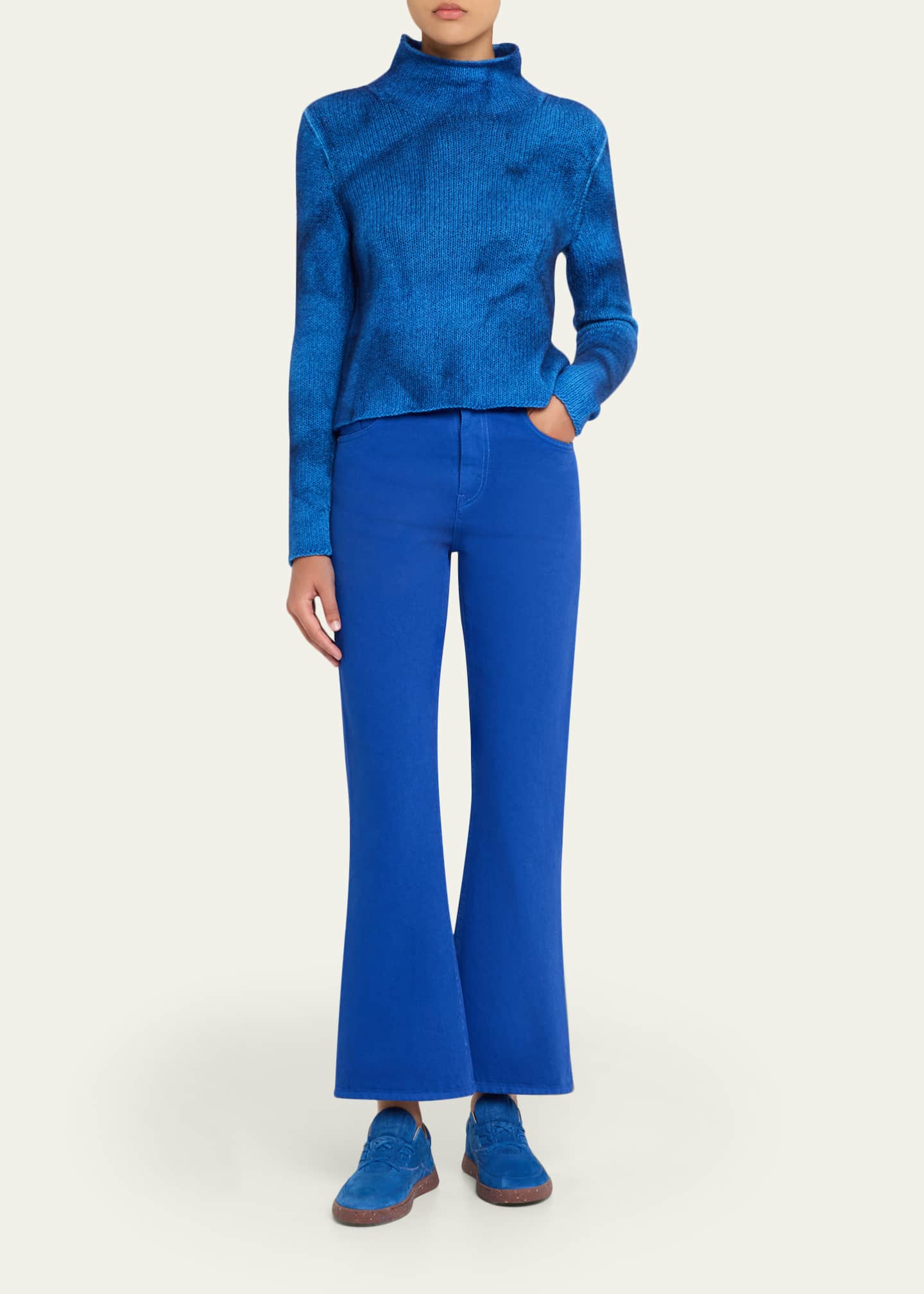 Gabriela Hearst Daina Cropped Cashmere Turtleneck Sweater Image 2 of 5