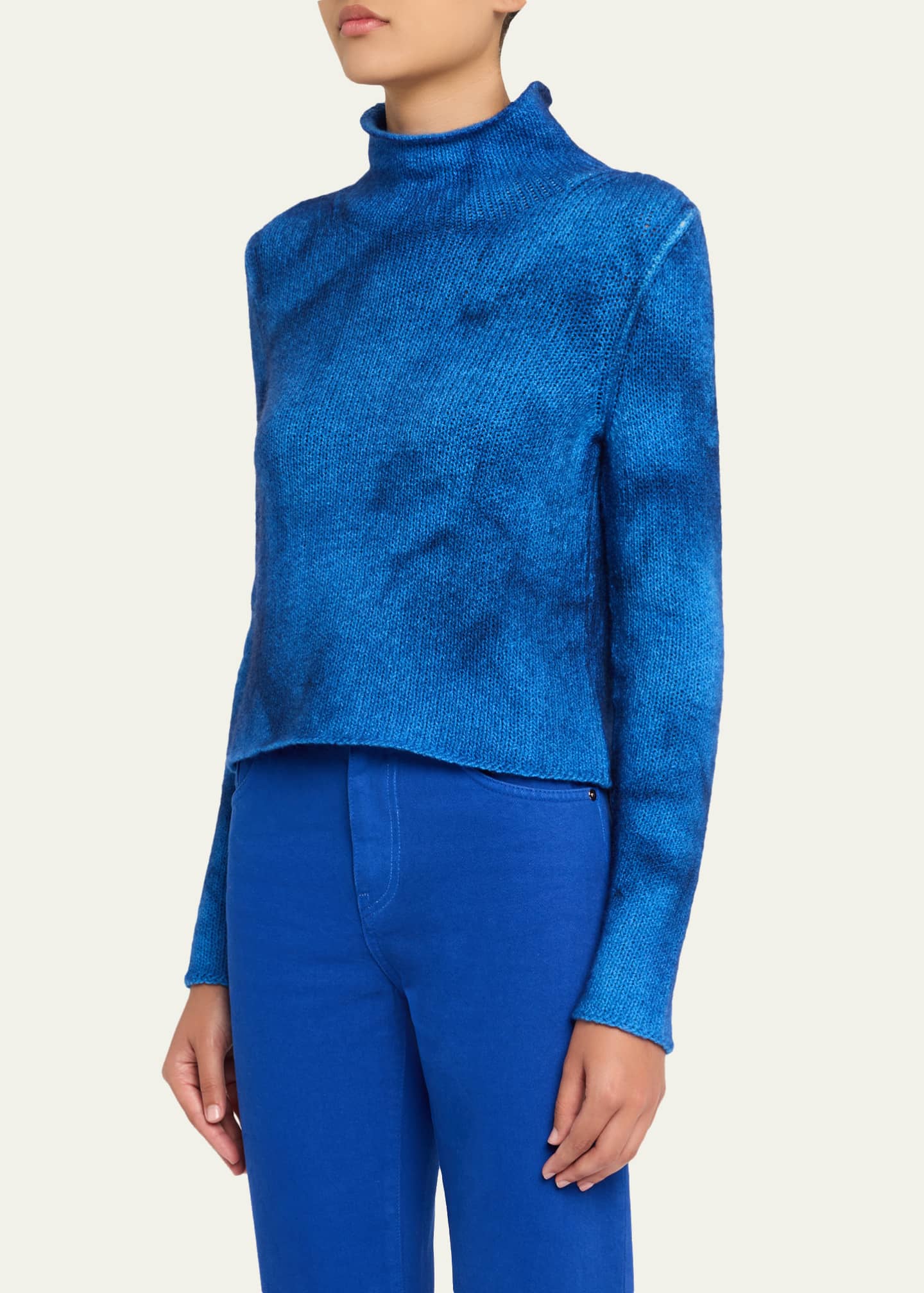 Gabriela Hearst Daina Cropped Cashmere Turtleneck Sweater Image 4 of 5