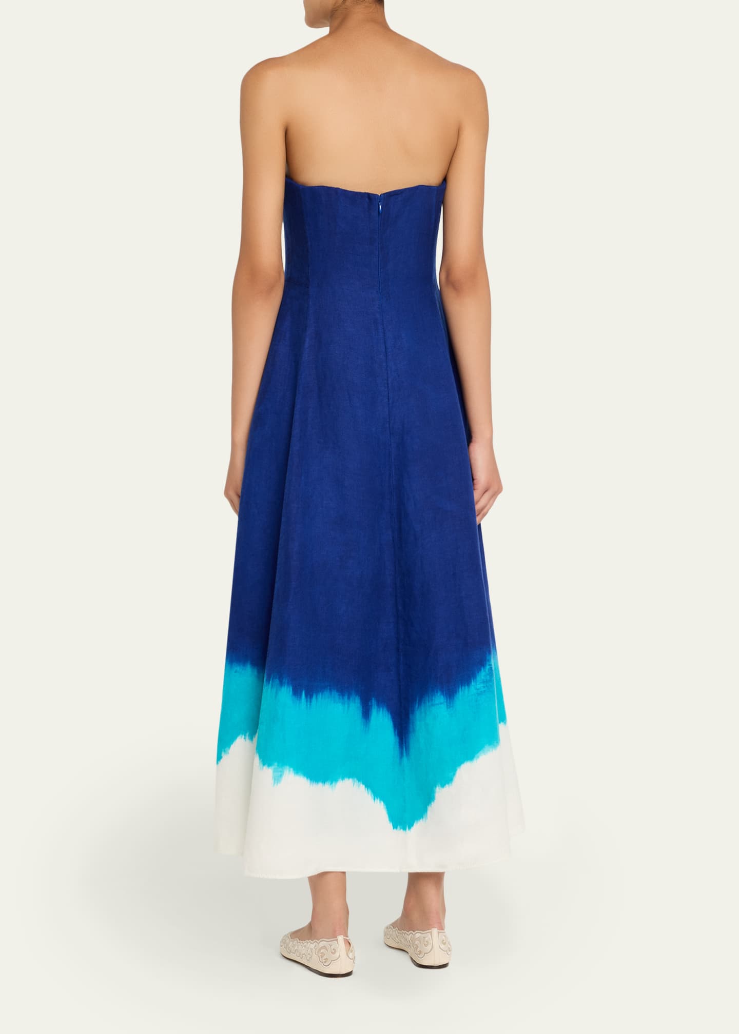 Gabriela Hearst Alessia Strapless Tie-Dye Dress Image 3 of 5