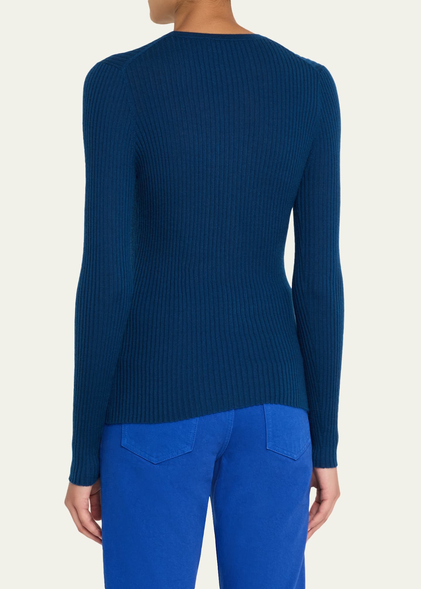 Gabriela Hearst Browning Long-Sleeve Cashmere-Silk Top Image 3 of 5