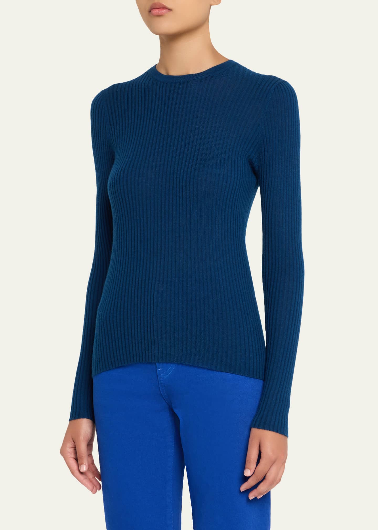 Gabriela Hearst Browning Long-Sleeve Cashmere-Silk Top Image 4 of 5