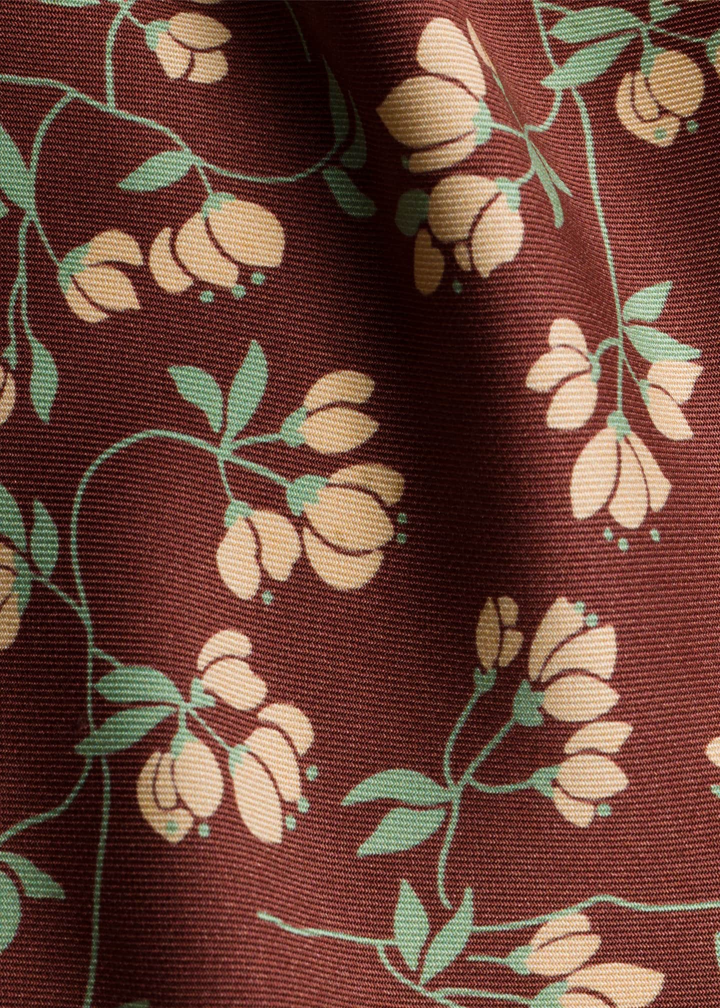 Prada Triangle Floral-Print Silk Scarf Image 3 of 3