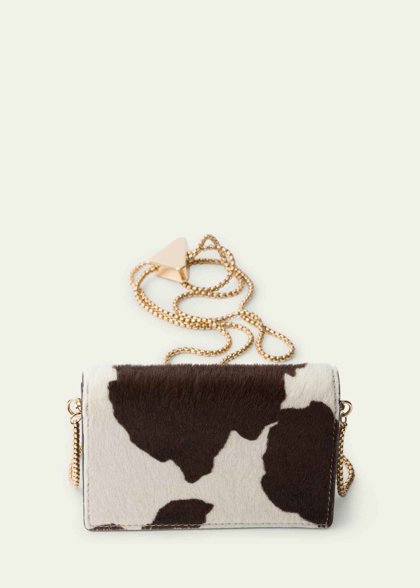 Prada Mini Cow-Print Calf Hair Wallet on Chain Image 2 of 3