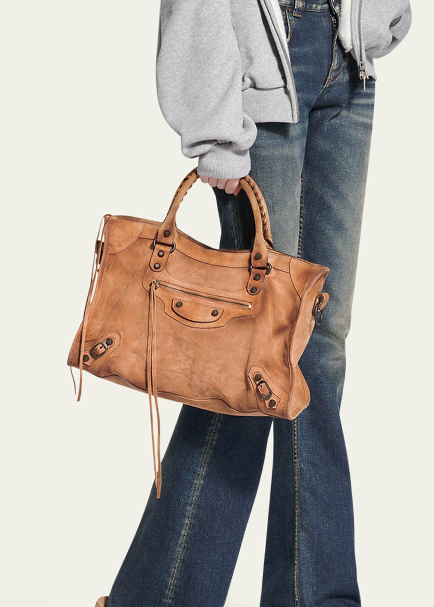 Balenciaga Le City Suede Medium Tote Bag - Bergdorf Goodman