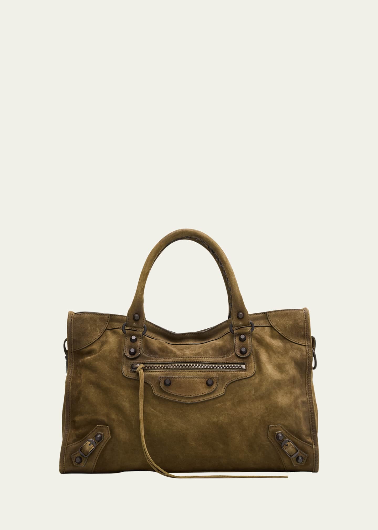 トートバッグ BALENCIAGA LE CITY MEDIUM TOTE BAG IN SUEDE Balenciaga Le City Suede Medium Tote Bag - Bergdorf Goodman