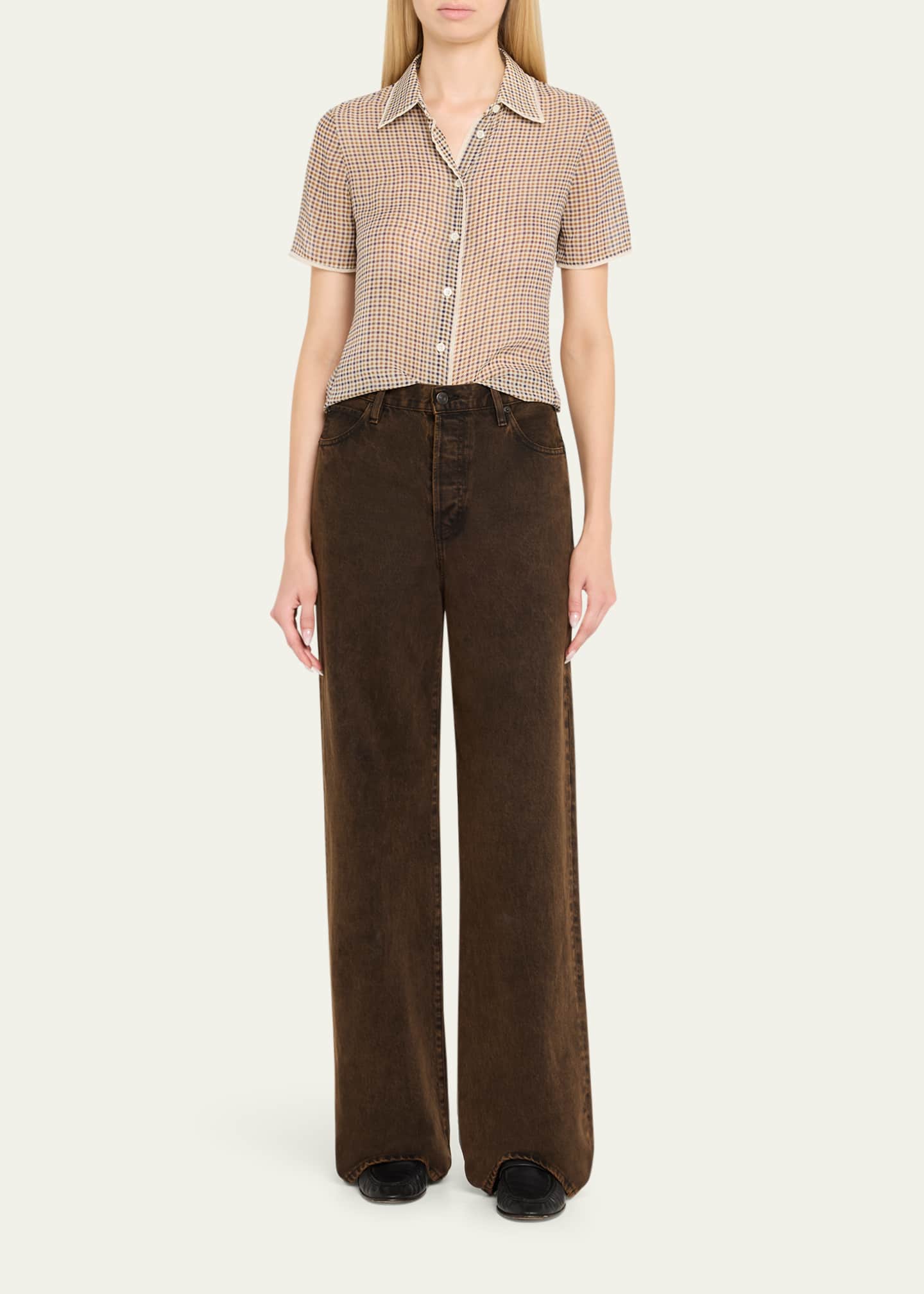 The Houndstooth Silk Blouse