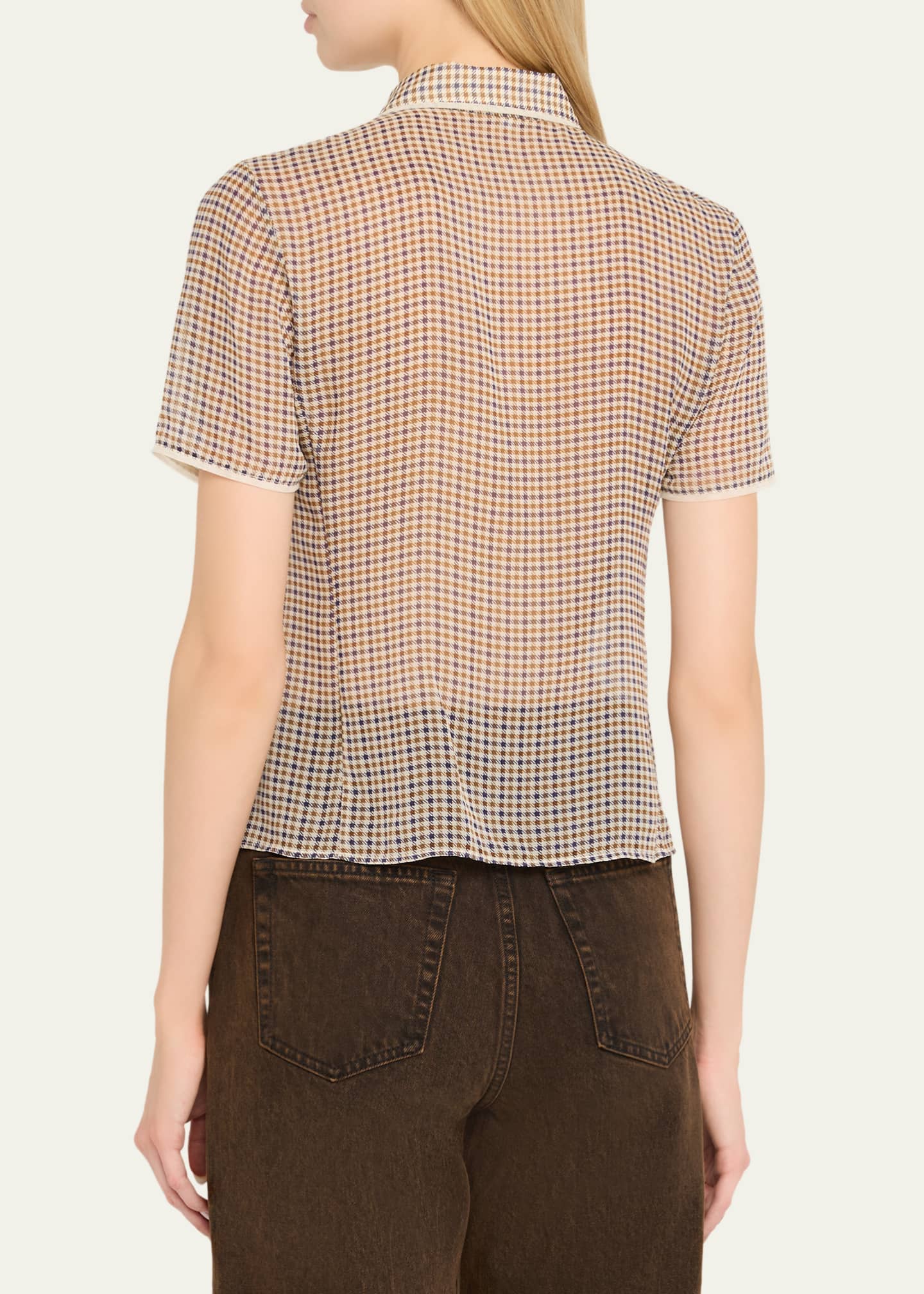 The Houndstooth Silk Blouse