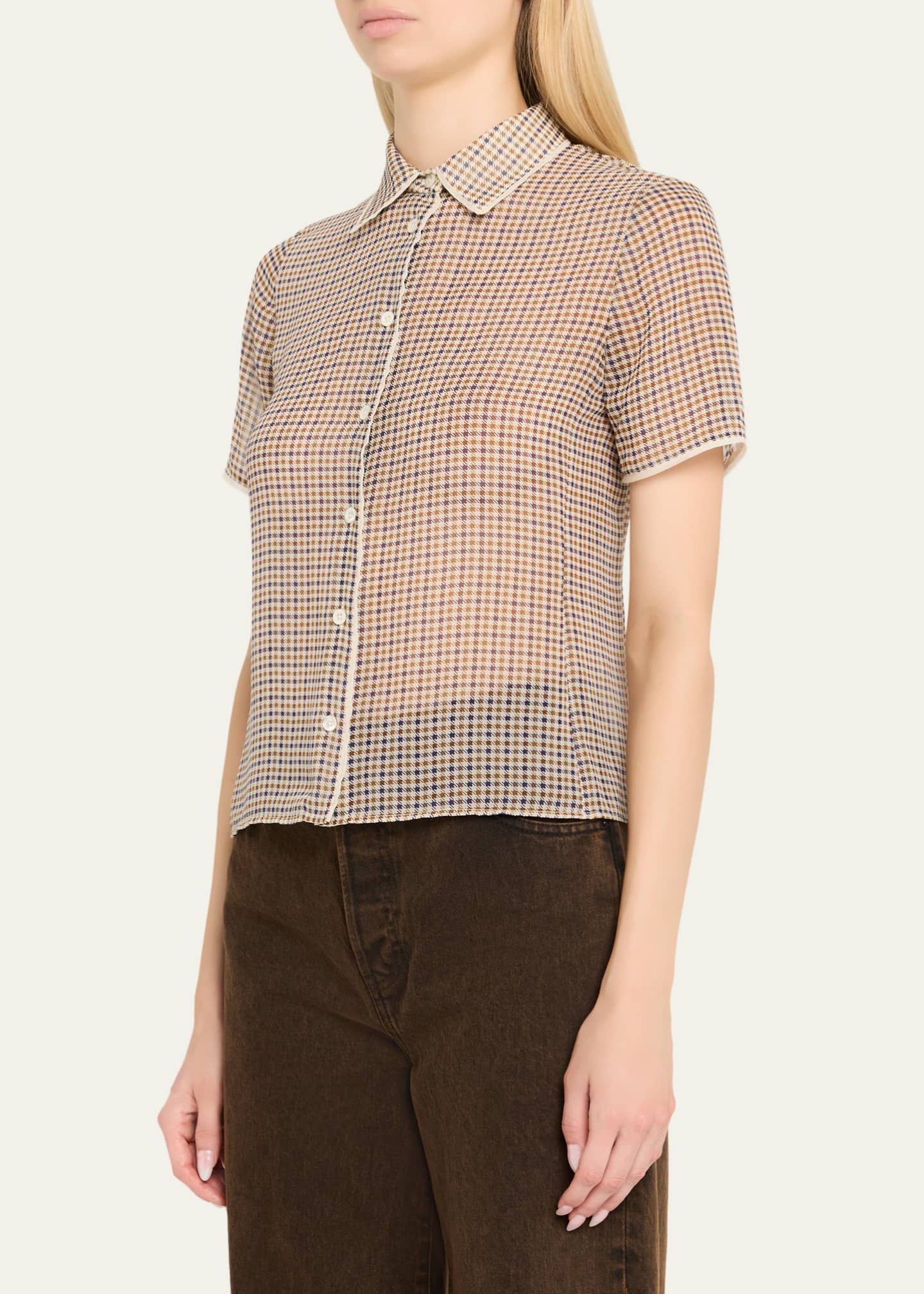 The Houndstooth Silk Blouse