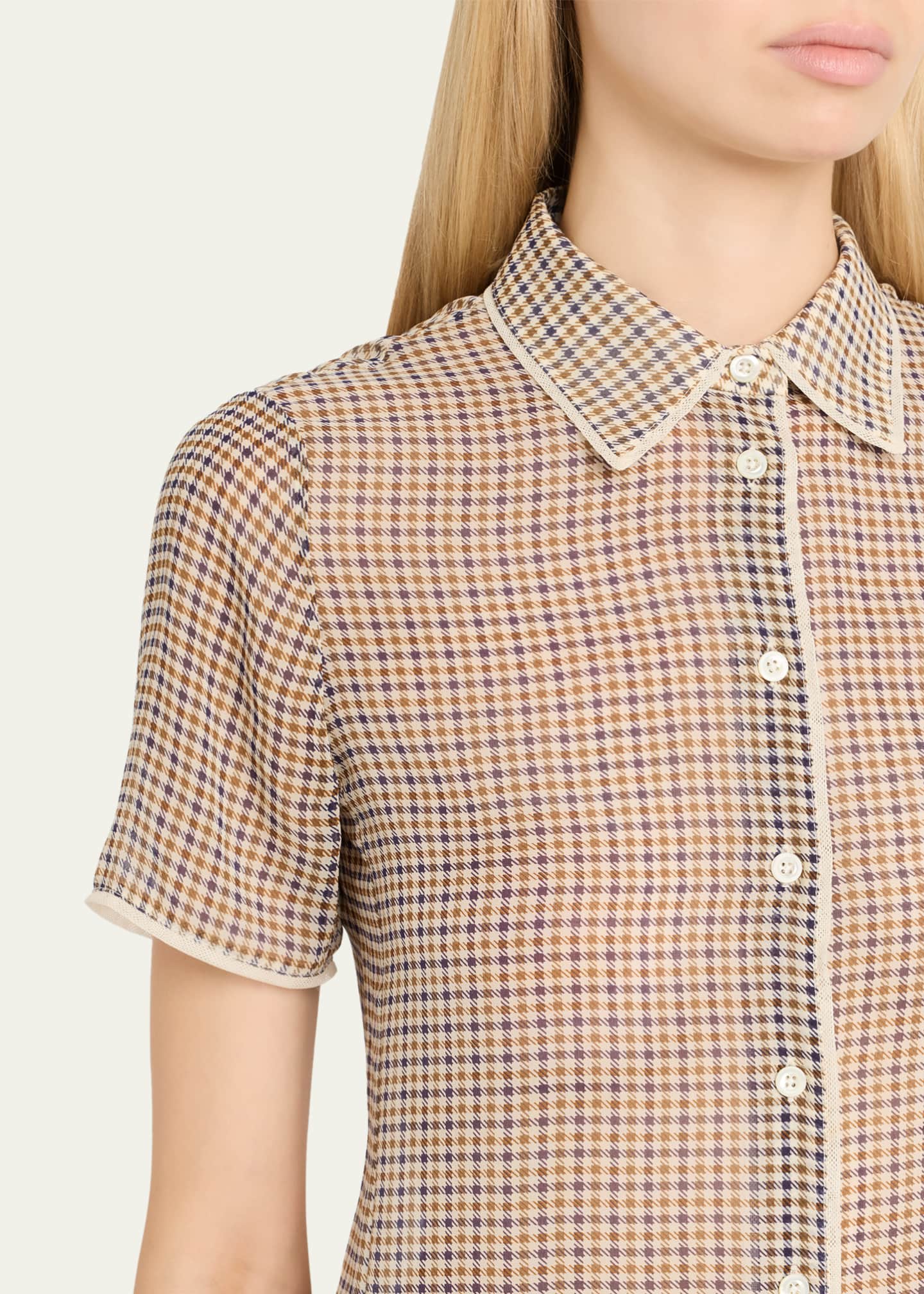 The Houndstooth Silk Blouse