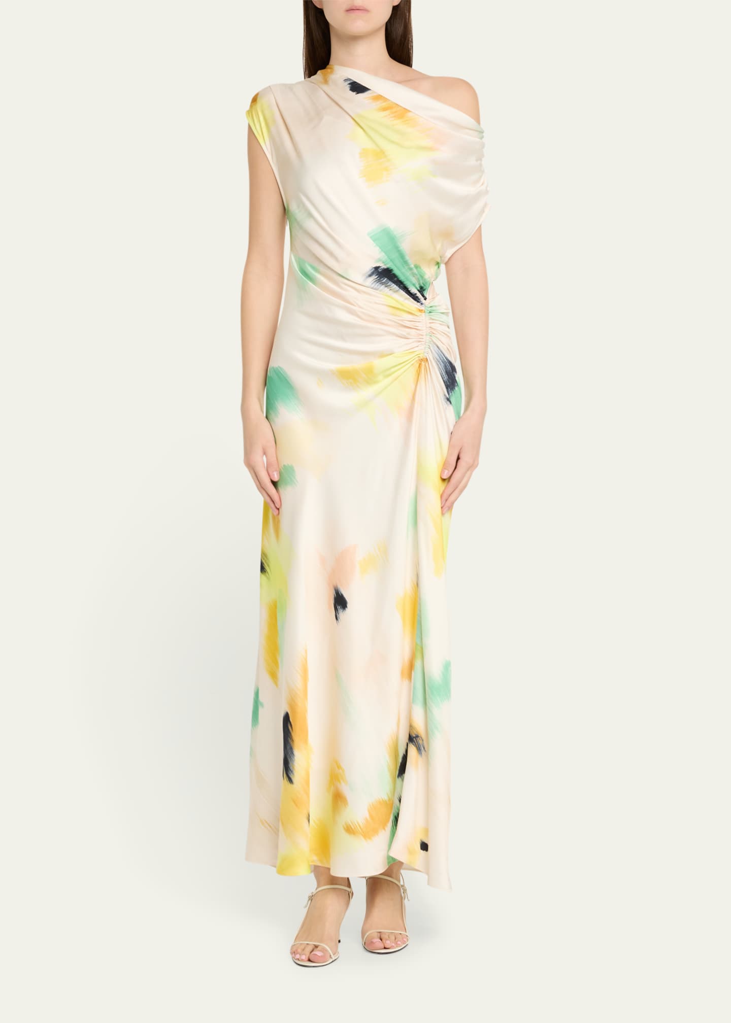 A.L.C. Penny Draped Satin Maxi Dress Image 2 of 5