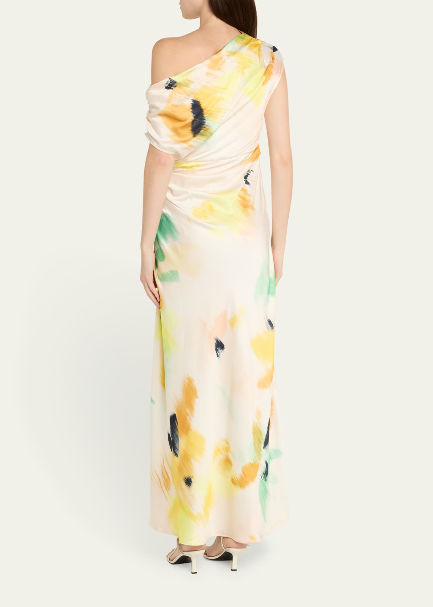 A.L.C. Penny Draped Satin Maxi Dress Image 3 of 5