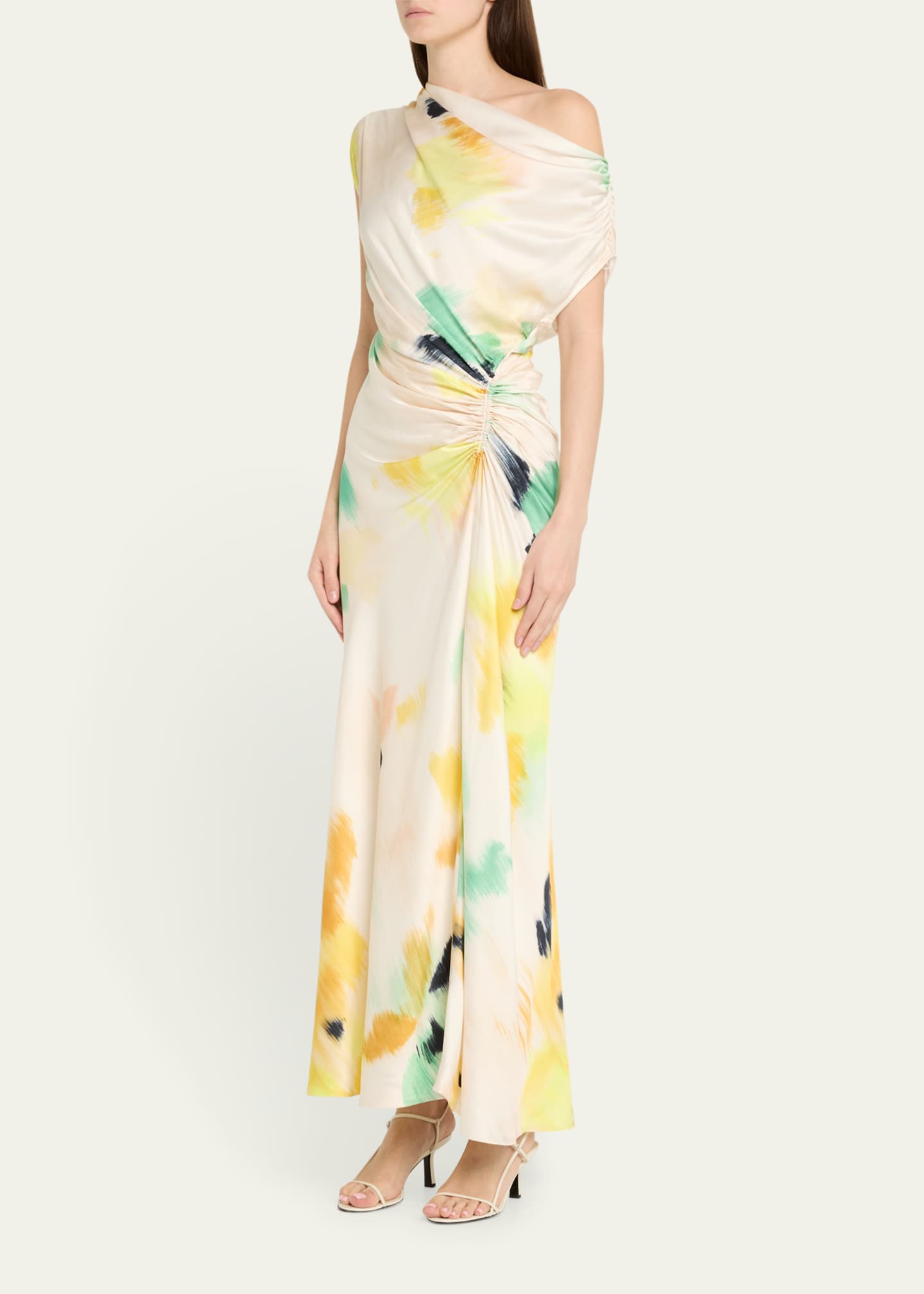 A.L.C. Penny Draped Satin Maxi Dress Image 4 of 5