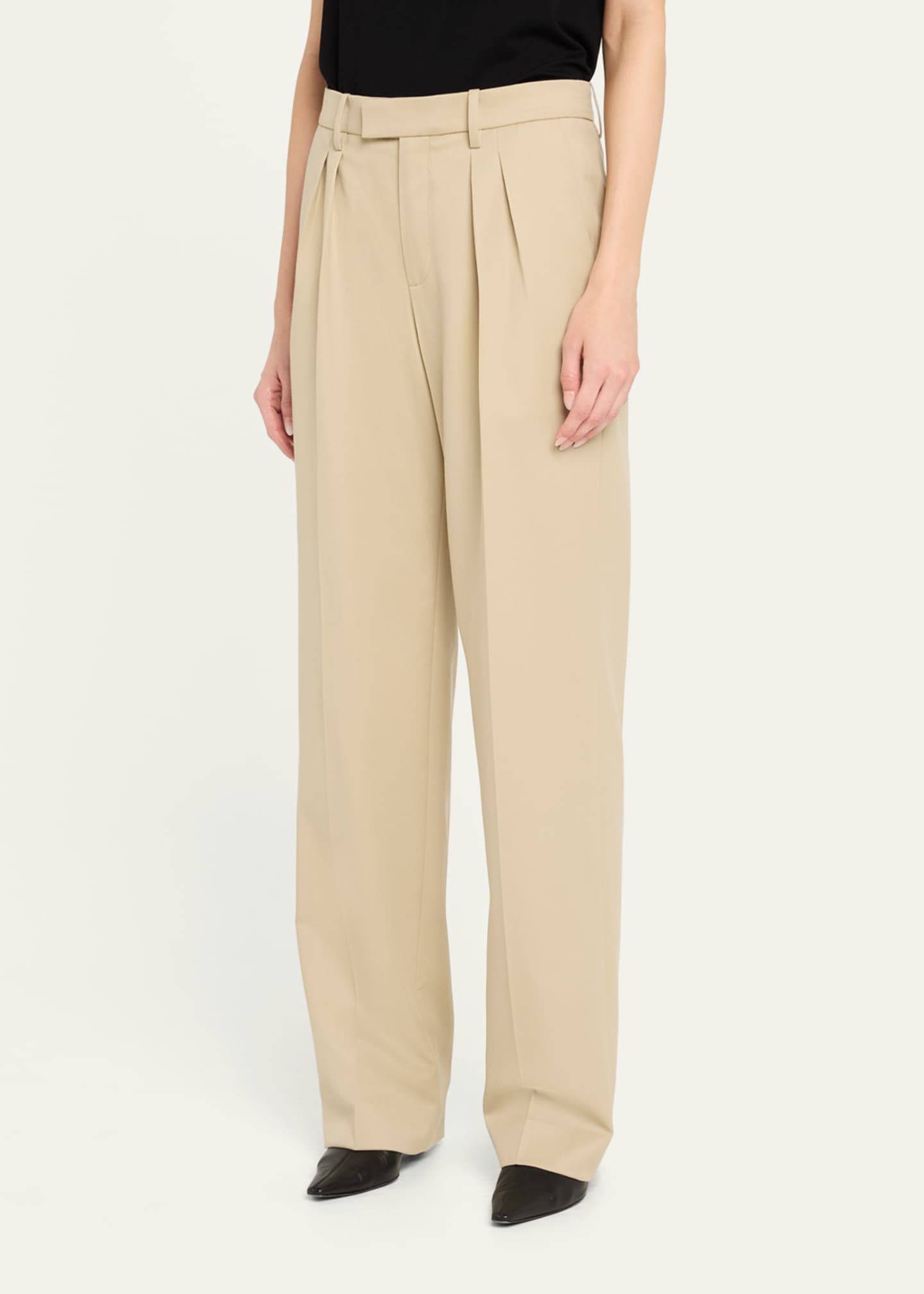 Nili Lotan Alphonse Pleated Straight-Leg Tailoring Pants Image 4 of 5