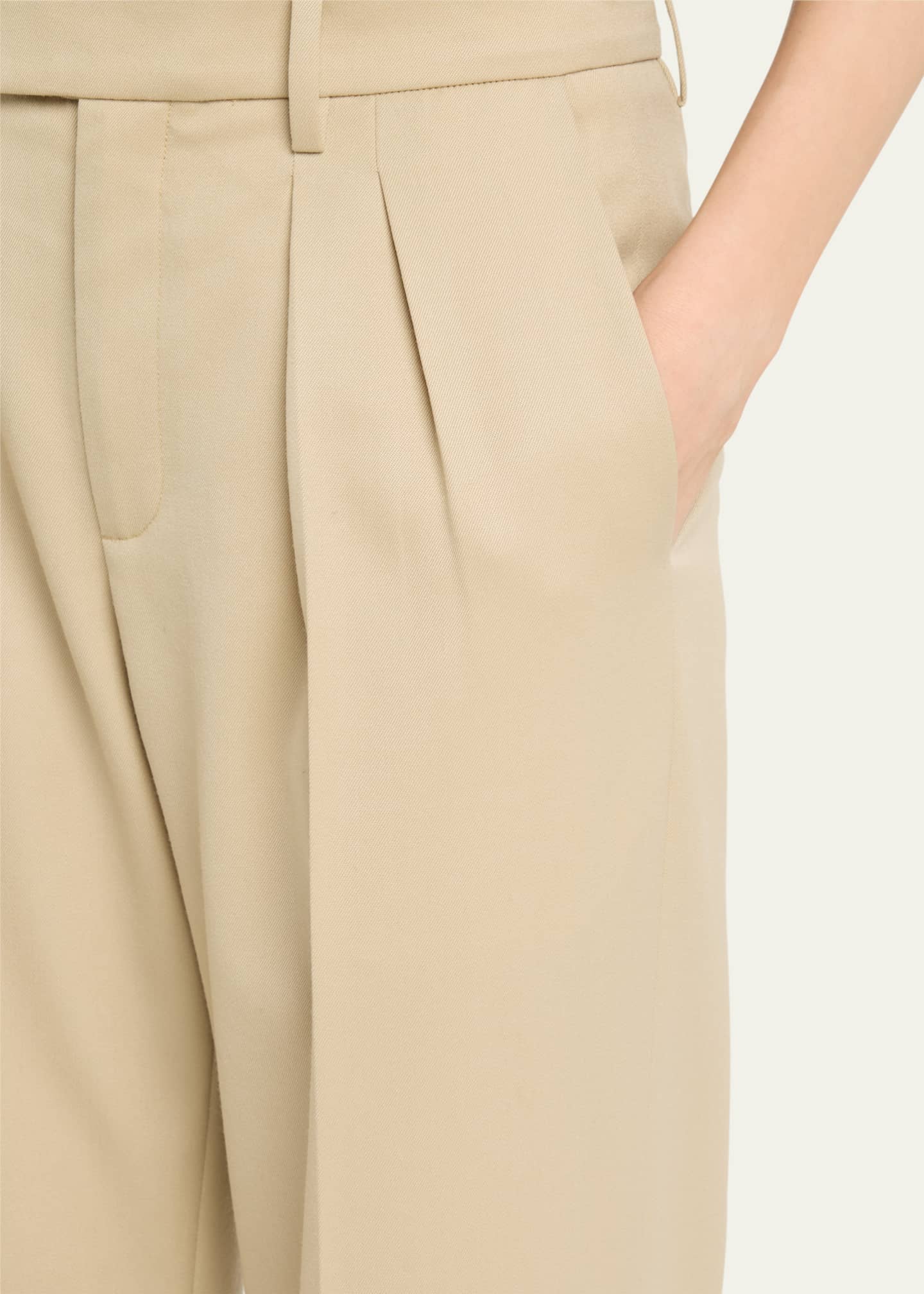 Nili Lotan Alphonse Pleated Straight-Leg Tailoring Pants Image 5 of 5
