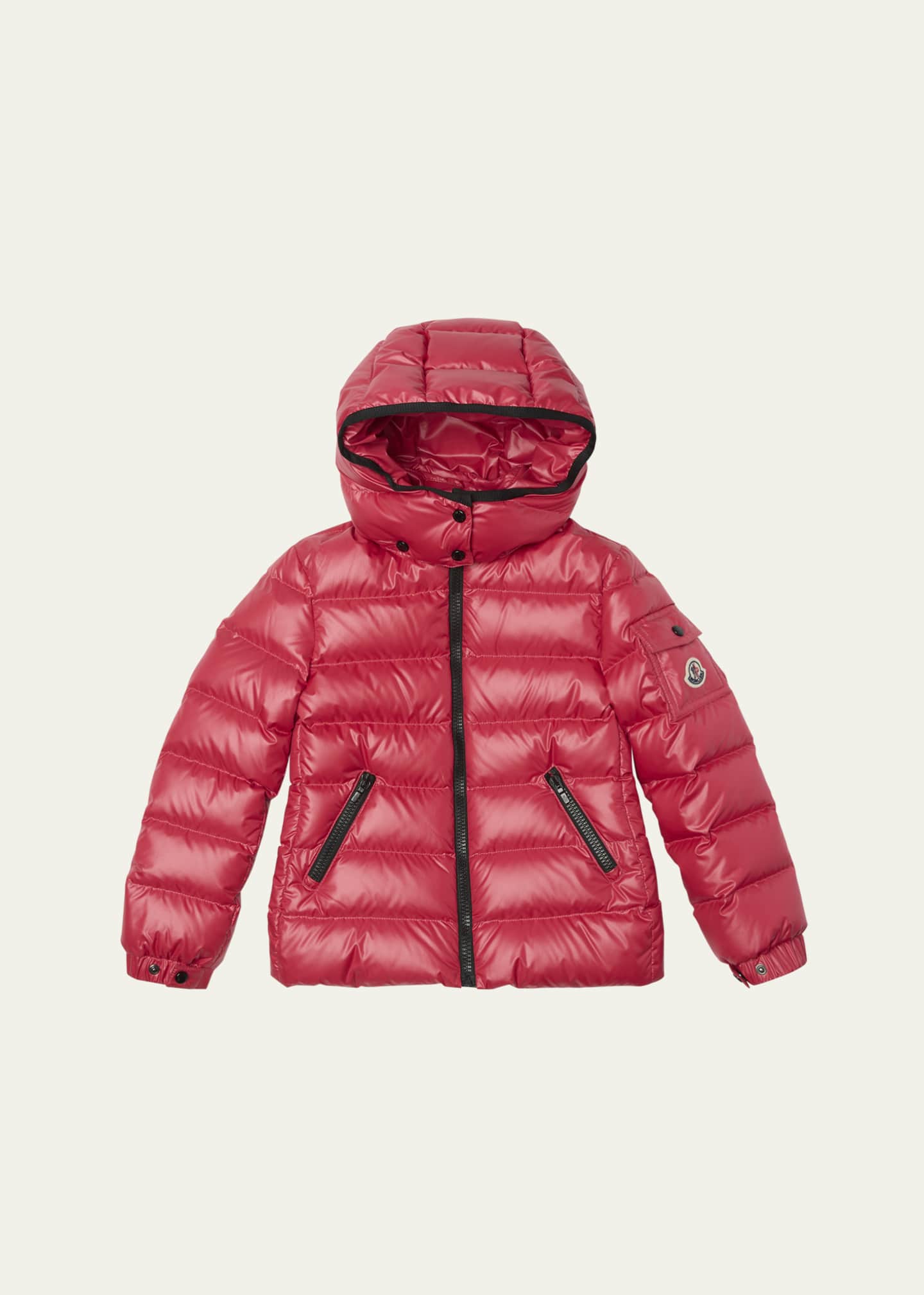 Moncler Girl's Bady Short Hooded Down Puffer Jacket, Size 4-14