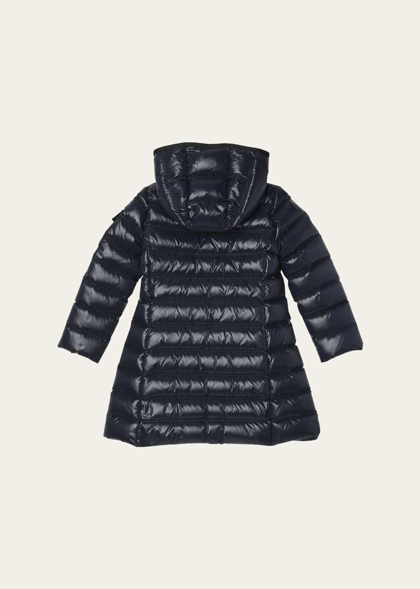 Moncler Girl's Moka Long Down Coat, Size 8-10 - Bergdorf Goodman