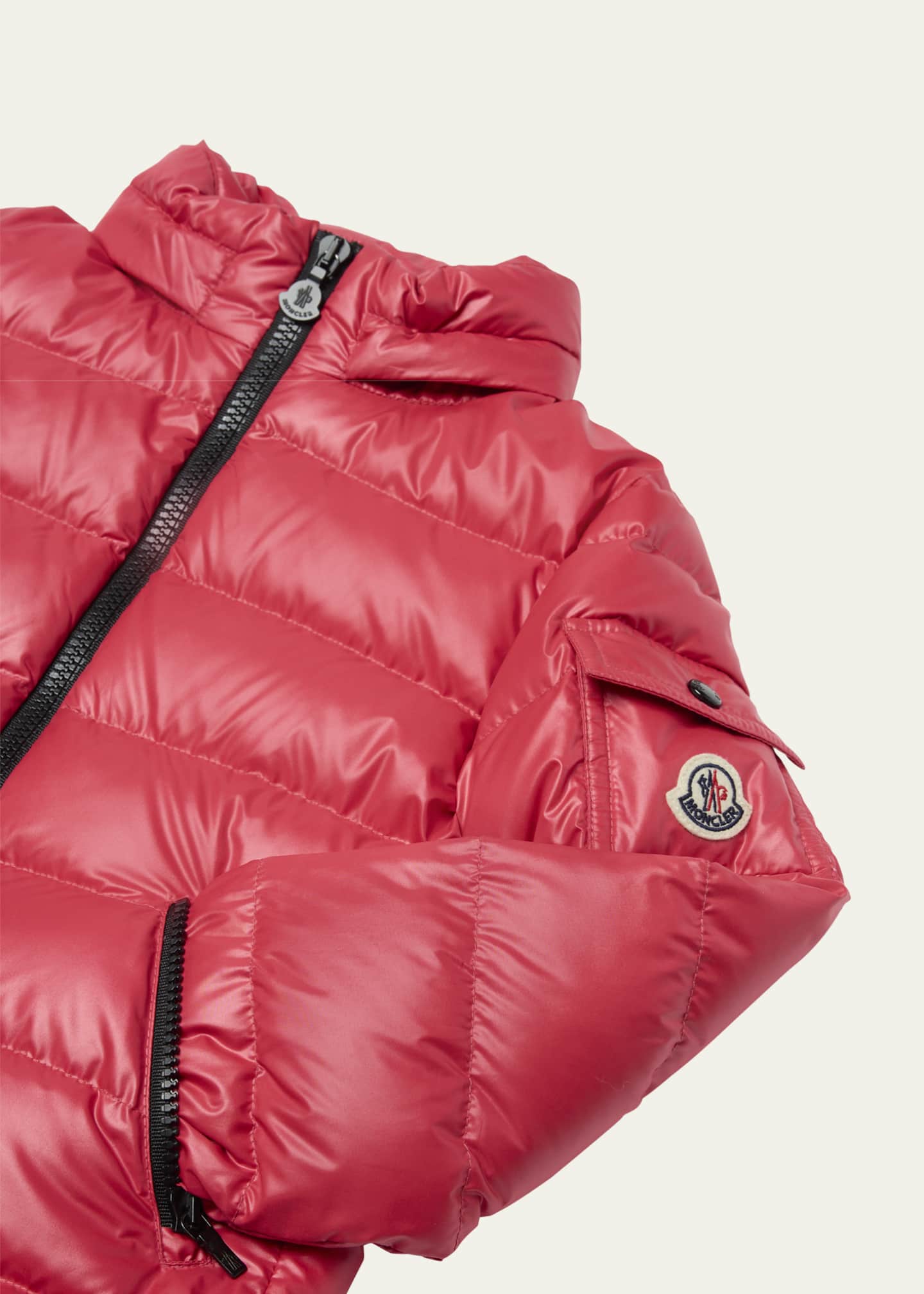 Moncler Girl's Bady Short Hooded Down Puffer Jacket, Size 4-14