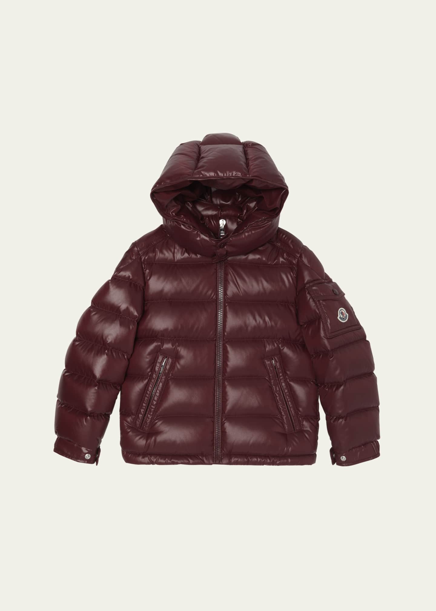 Moncler Boy's Maya Hooded Short Down Jacket, Size 8-10 Image 1 of 3