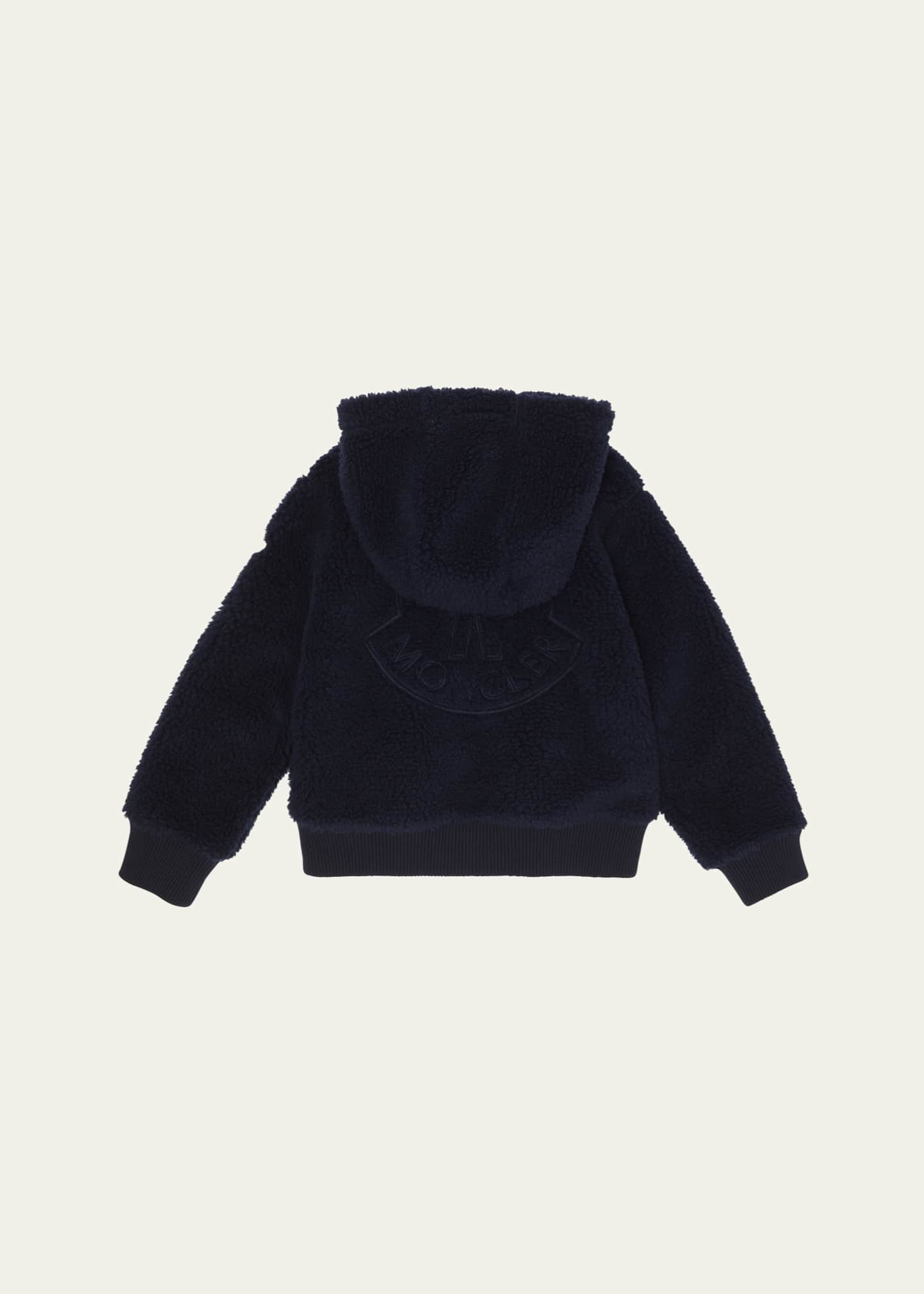 Moncler Boy's Teddy Fleece Zip-Front Sweatshirt, Size 12-14
