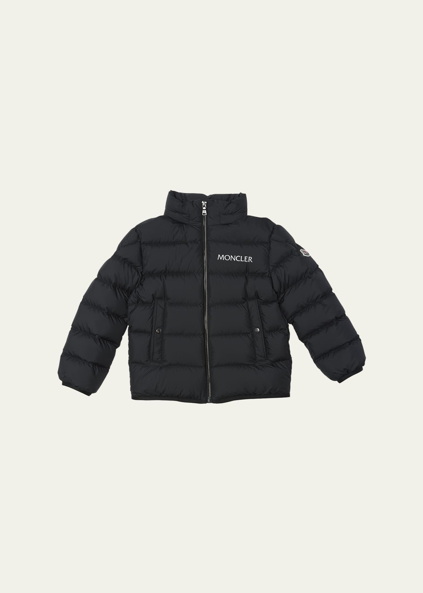 Moncler Boy's Bajan Airsoft Hooded Zip-Front Down Jacket, Size 12