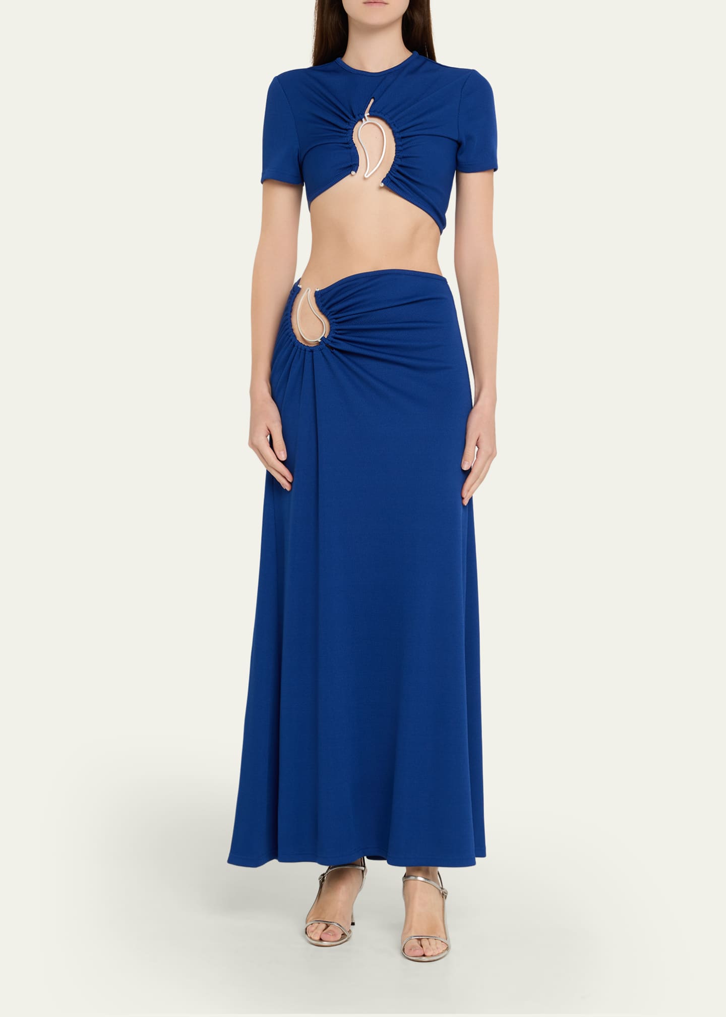 Christopher Esber Paisley Ruched Maxi Skirt - Bergdorf Goodman