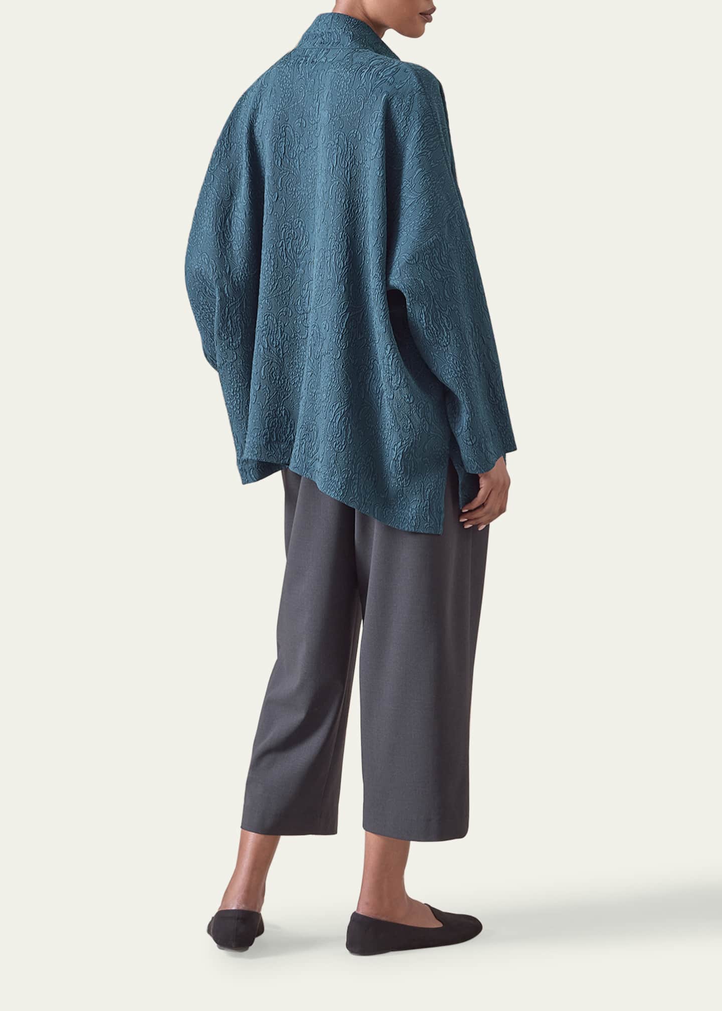 Eskandar Wide Longer-Back Double Stand Collar Shirt (Mid Plus Length) Image 3 of 5