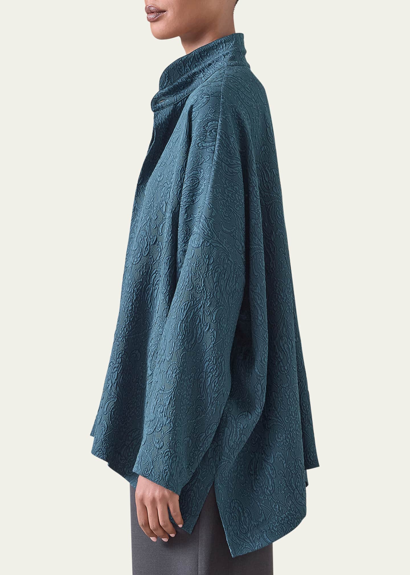 Eskandar Wide Longer-Back Double Stand Collar Shirt (Mid Plus Length) Image 4 of 5
