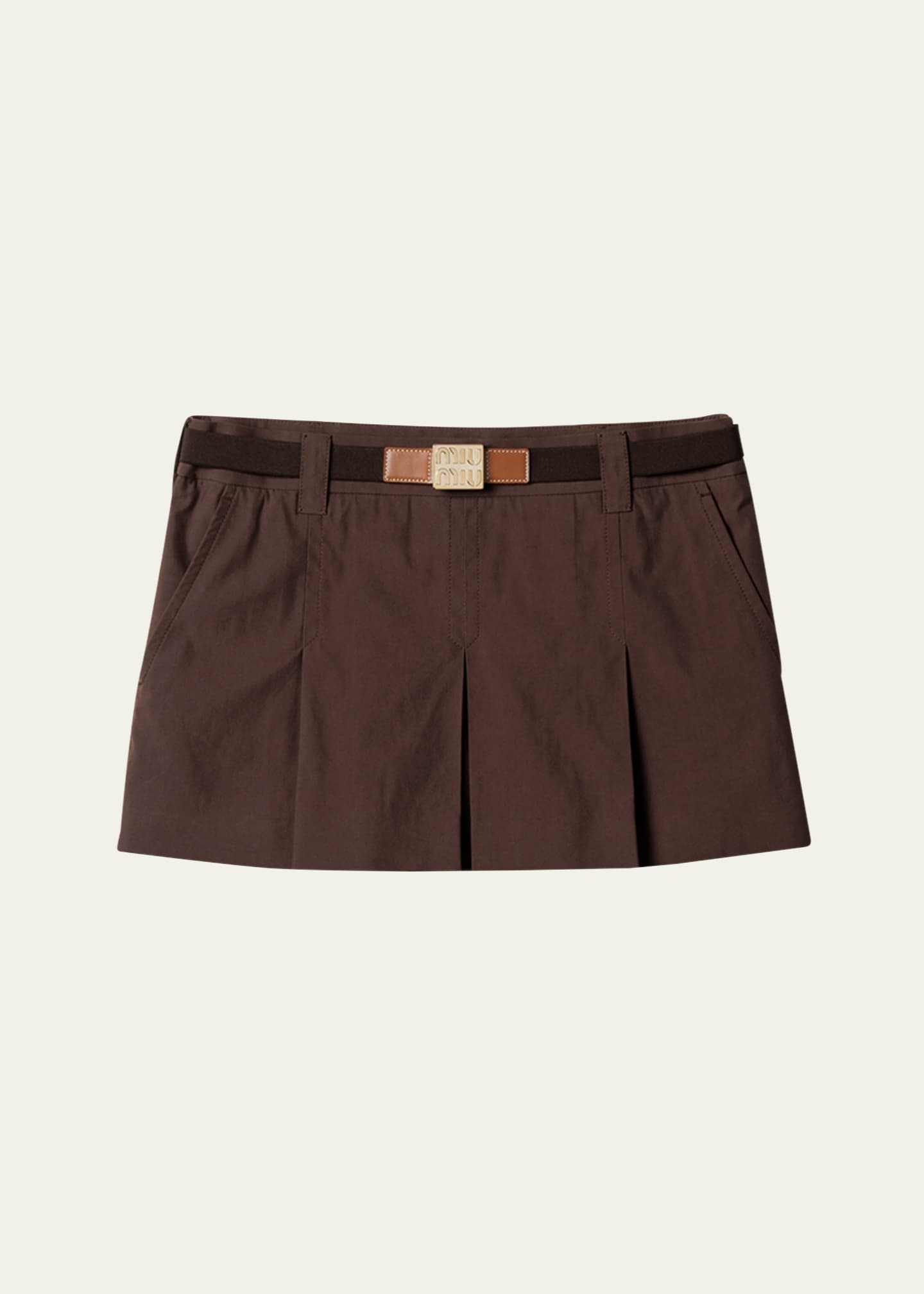 Miu Miu Panama Mini Pleated Skirt Image 1 of 4