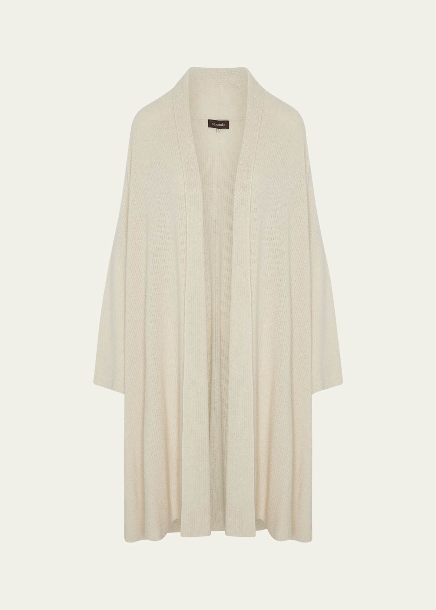 Eskandar A-Line Scrunch Shawl Collar Cardigan (Very Long Length) Image 1 of 5