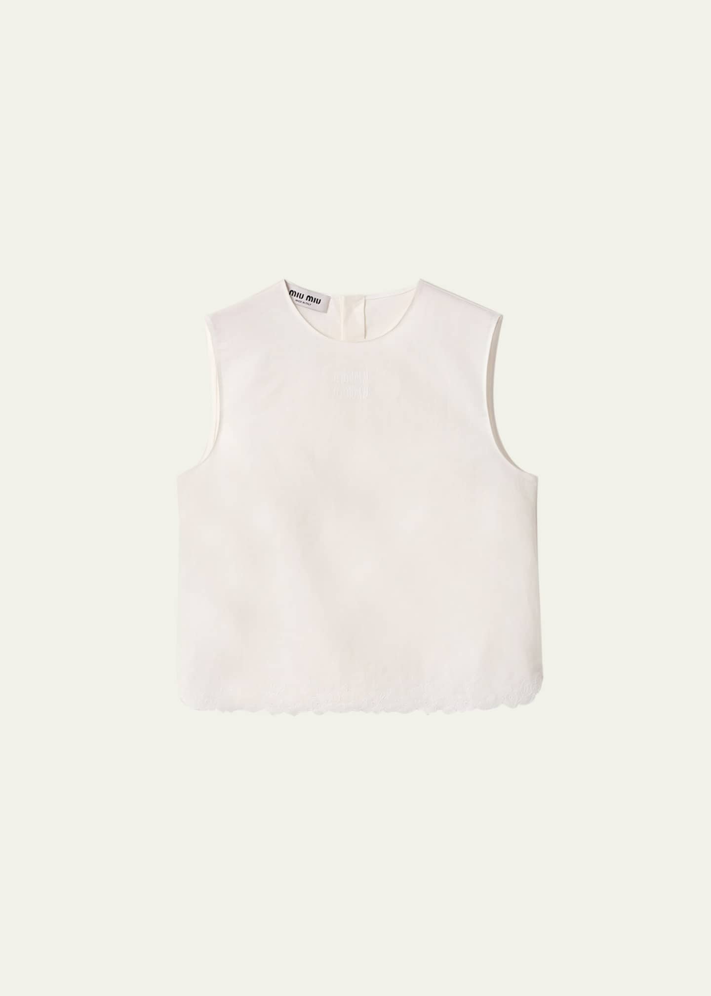 トップス bogmmy M Miu Miu Flower Embroidered Canvas Tank Top - Bergdorf Goodman