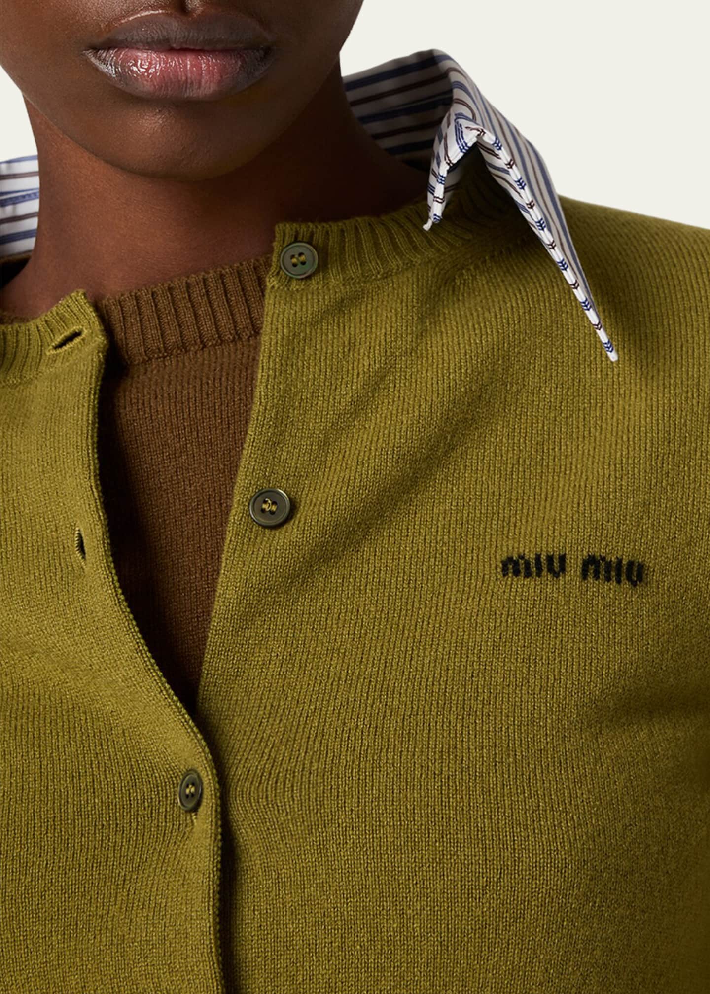 Miu Miu Collared Cashmere Cardigan Image 4 of 4