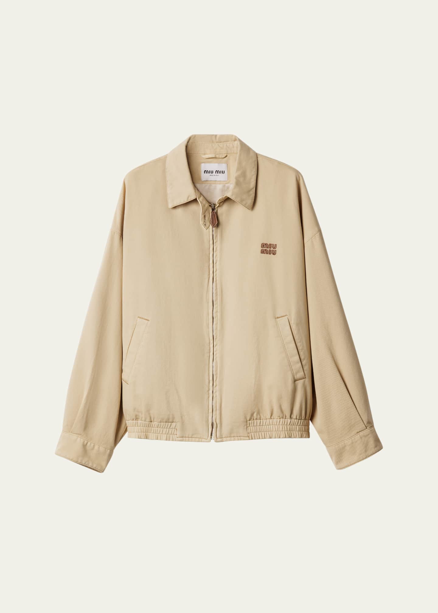 Miu Miu Light Denim Zip Shirt Jacket - Bergdorf Goodman