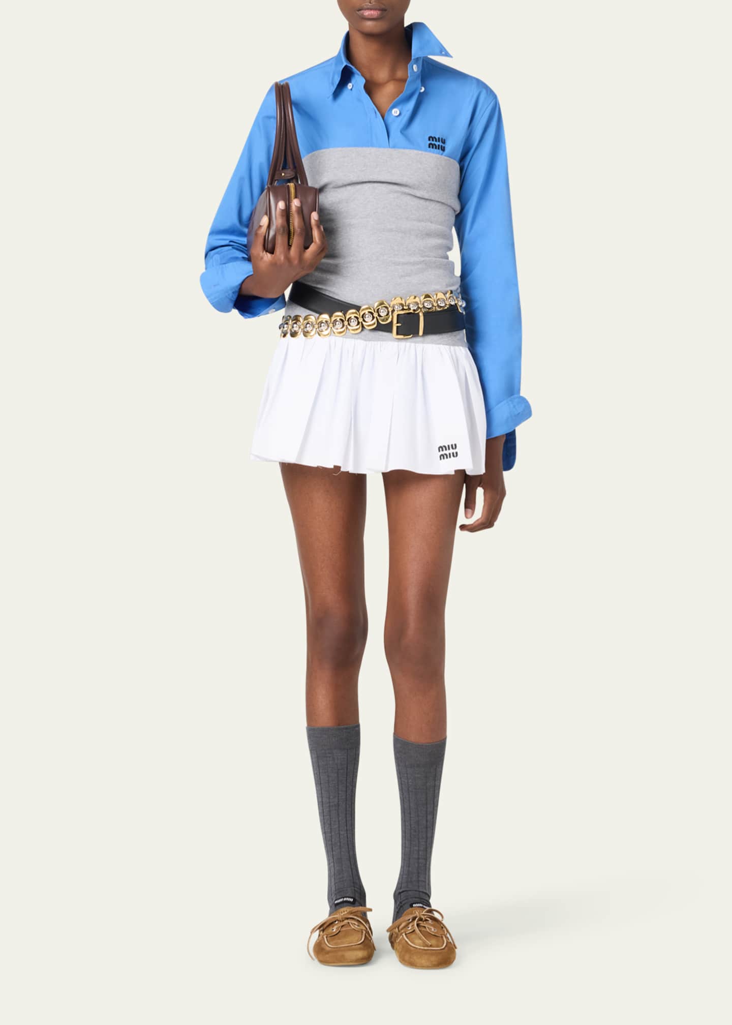 Jersey Popeline Mini Skirt