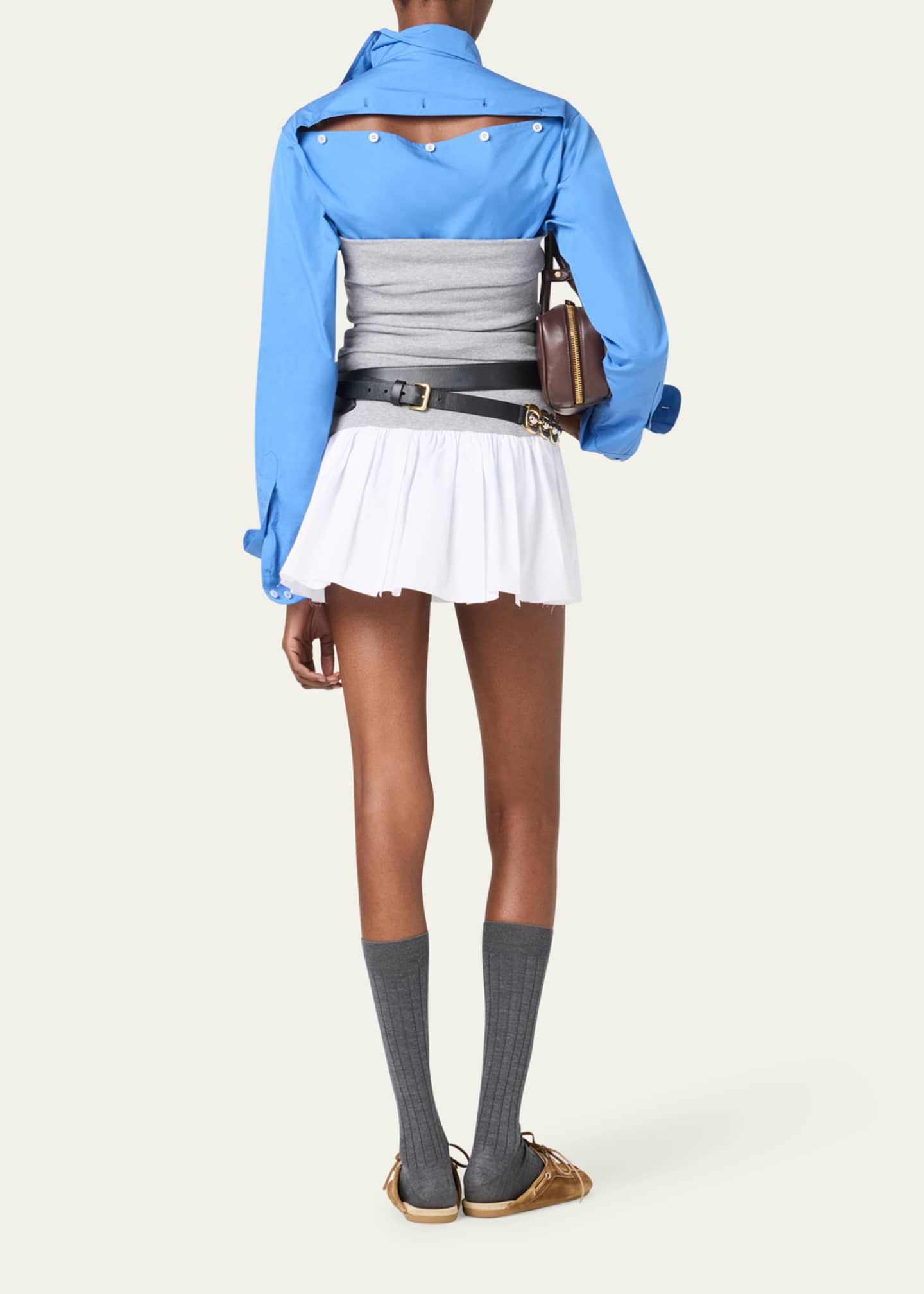 Jersey Popeline Mini Skirt